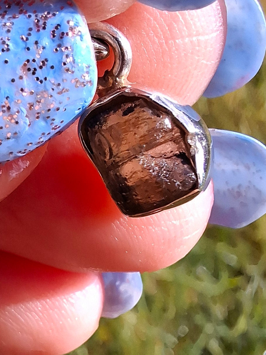 Moldavite Pendant, 925 Silver, Tektite (Ref: P44)