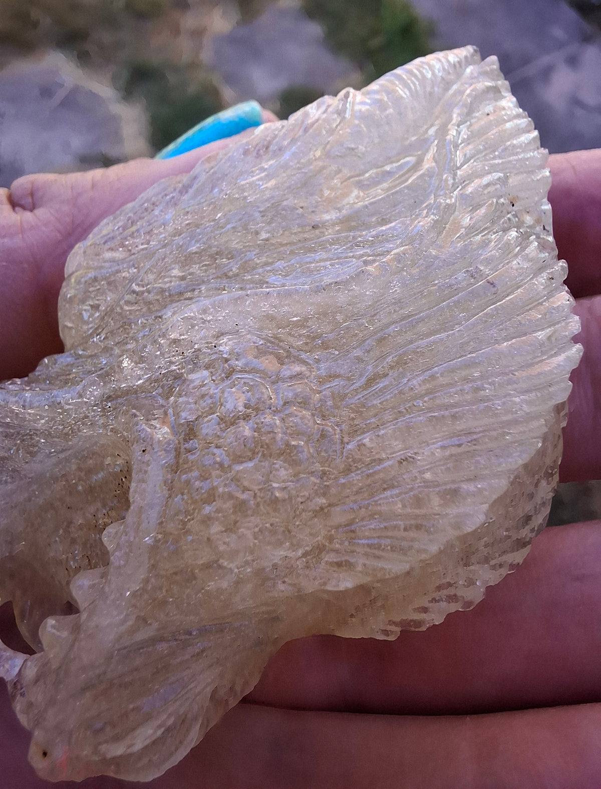 Libyan Desert Glass DRAGON HEAD Carving, 75.84g, Tektite (Ref: Dragon1)
