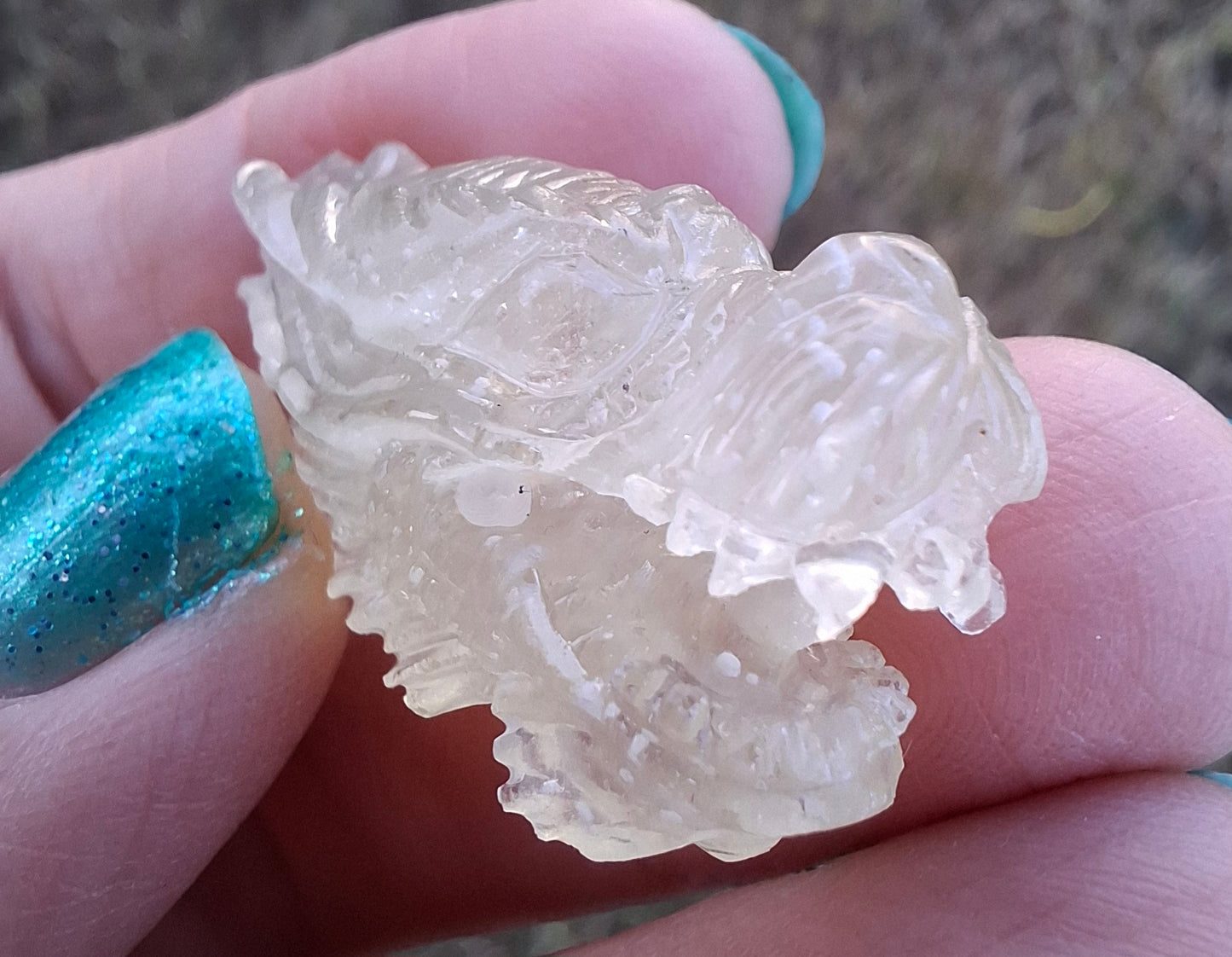 Libyan Desert Glass DRAGON HEAD carving, 9.66g, Tektite (Ref: Dragon 3)