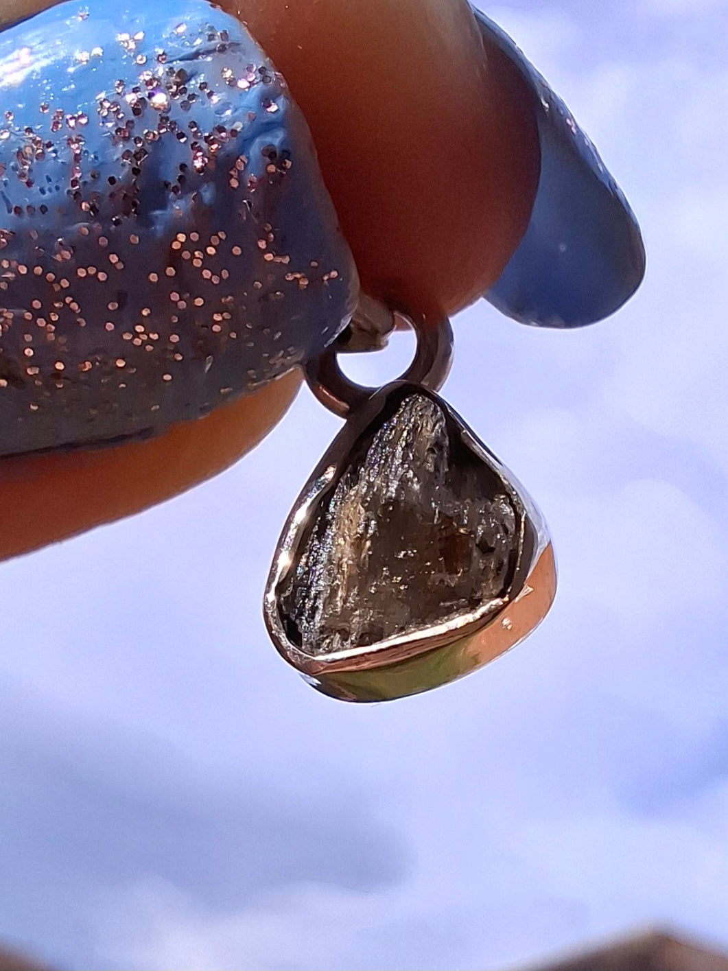 Moldavite Pendant, 925 Silver, Tektite (Ref: P57)