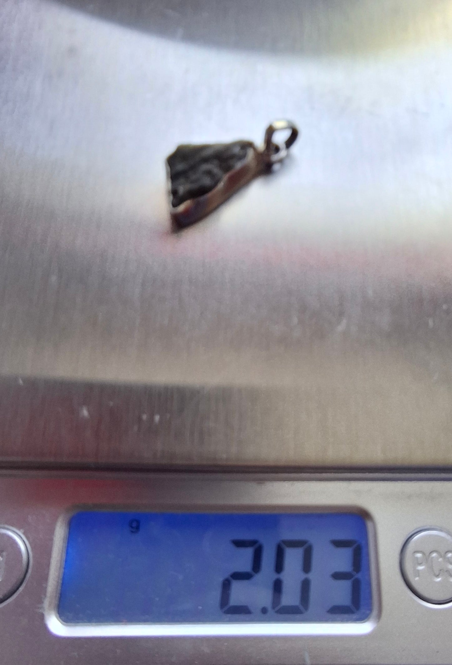 Moldavite Pendant, 925 Silver, Tektite (Ref: P8)