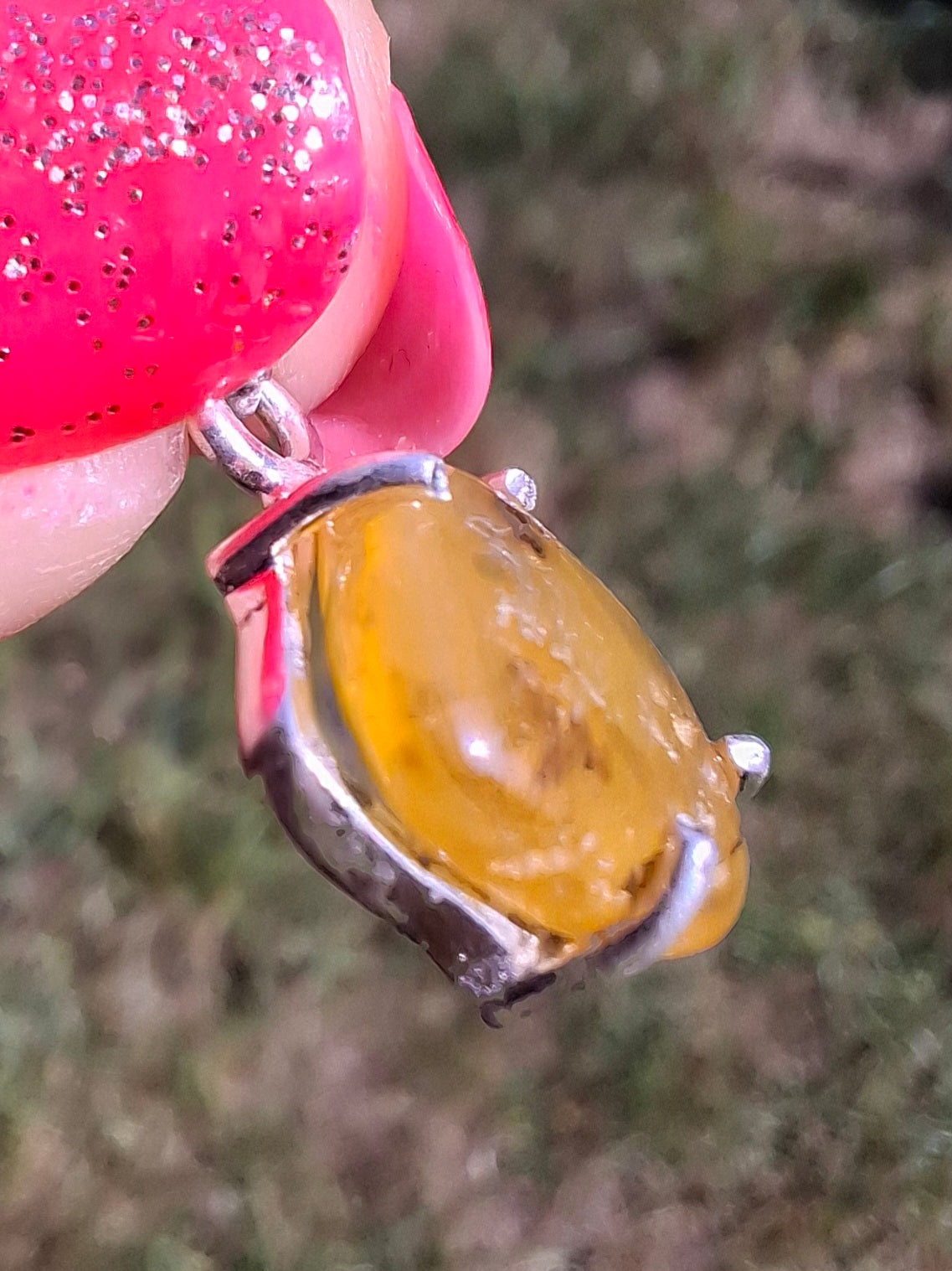 Baltic Amber Pendant, 925 Silver, Fossil (Ref: AP20)