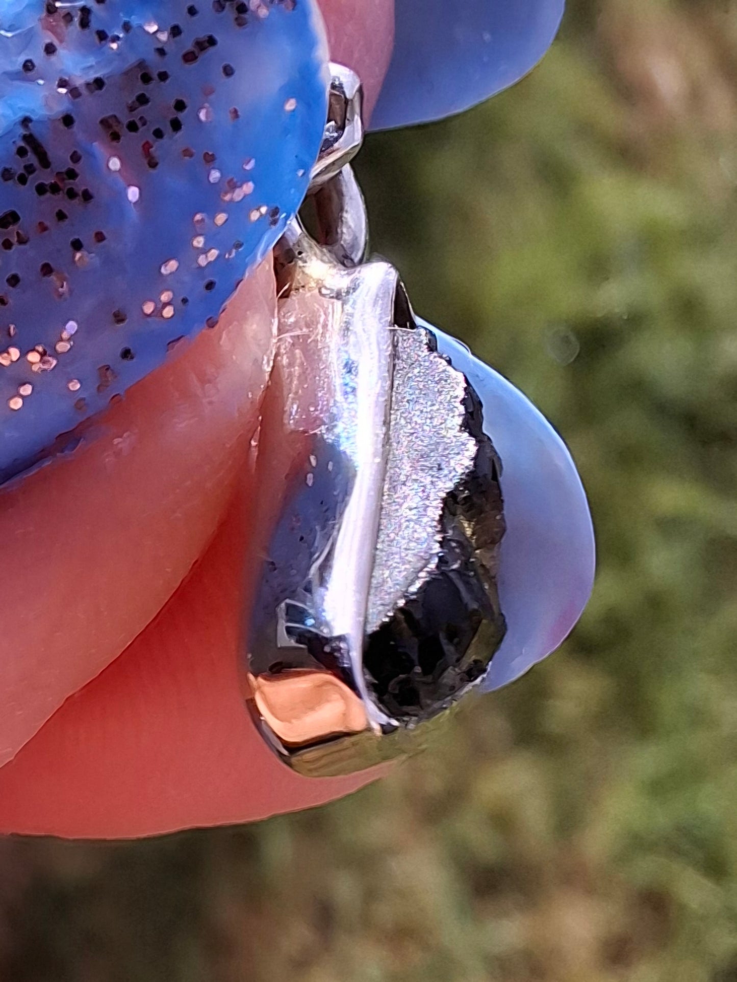Moldavite Pendant, 925 Silver, Tektite (Ref: P33)