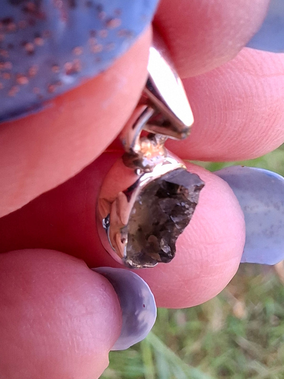 Moldavite Pendant, 925 Silver, Tektite (Ref: P39)