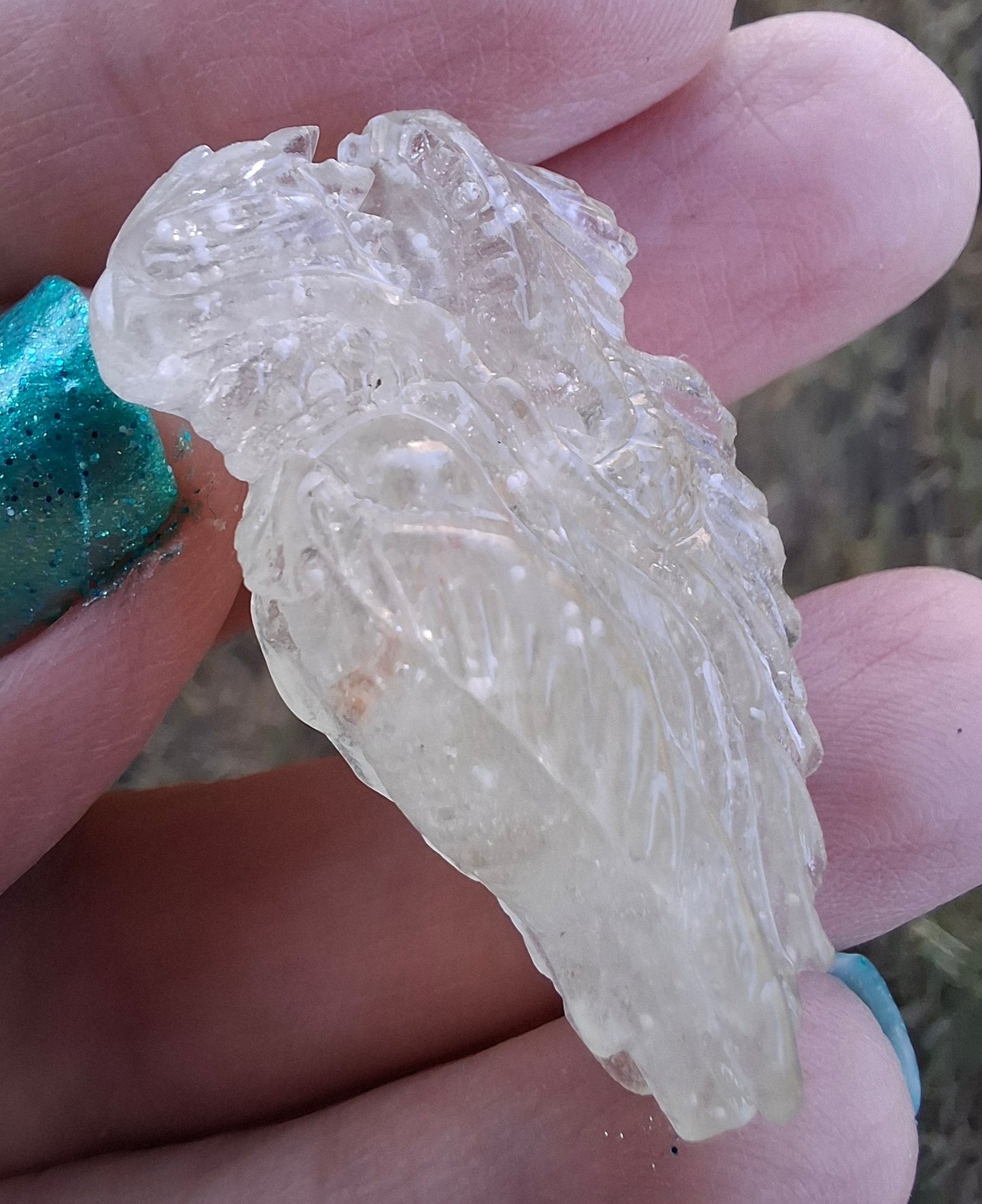 Libyan Desert Glass DRAGON HEAD carving, 9.66g, Tektite (Ref: Dragon 3)