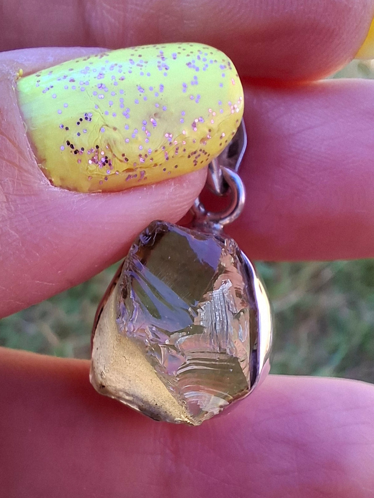 Libyan Desert Glass Pendant, 925 Silver, Tektite (Ref: LP76)