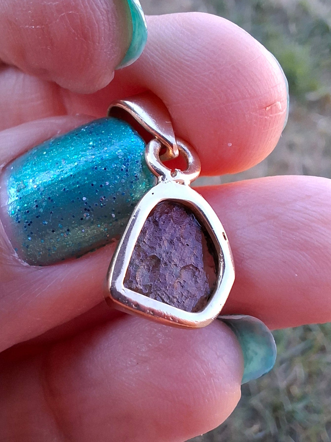 Moldavite Pendant, 14K GOLD Plated, Tektite (Ref: P448)