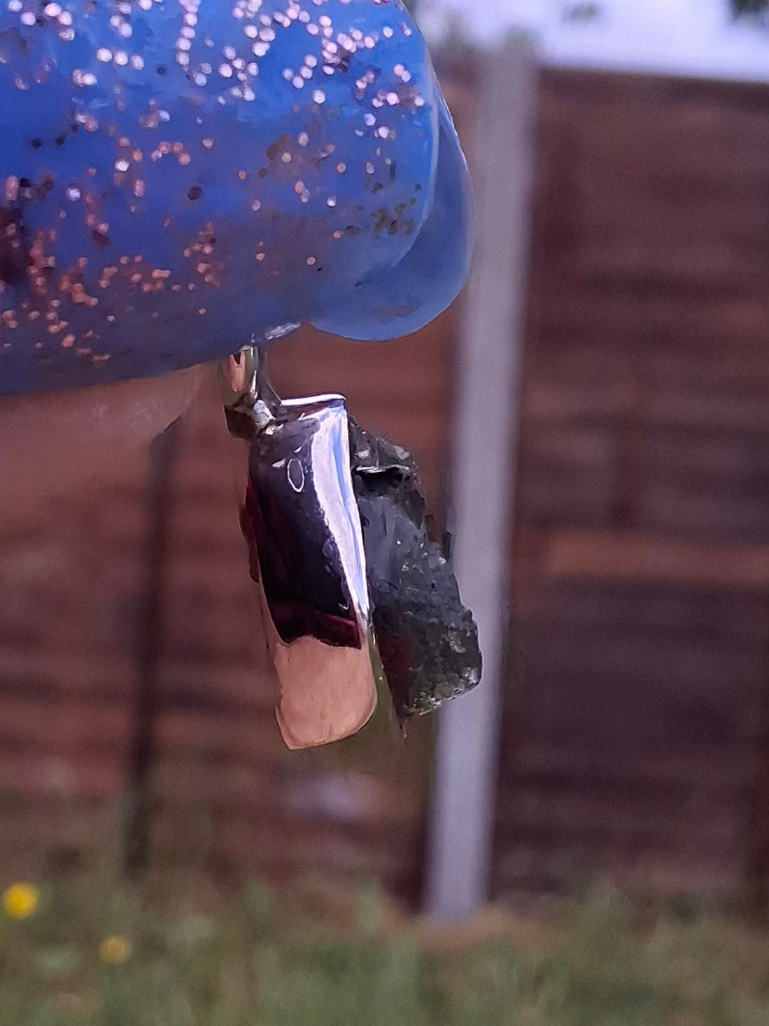 Moldavite Pendant, 925 Silver, Tektite (Ref: P67)