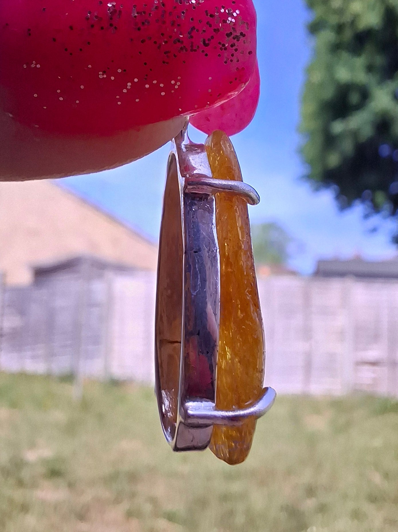 Baltic Amber Pendant, 925 Silver, Fossil (Ref: AP12)