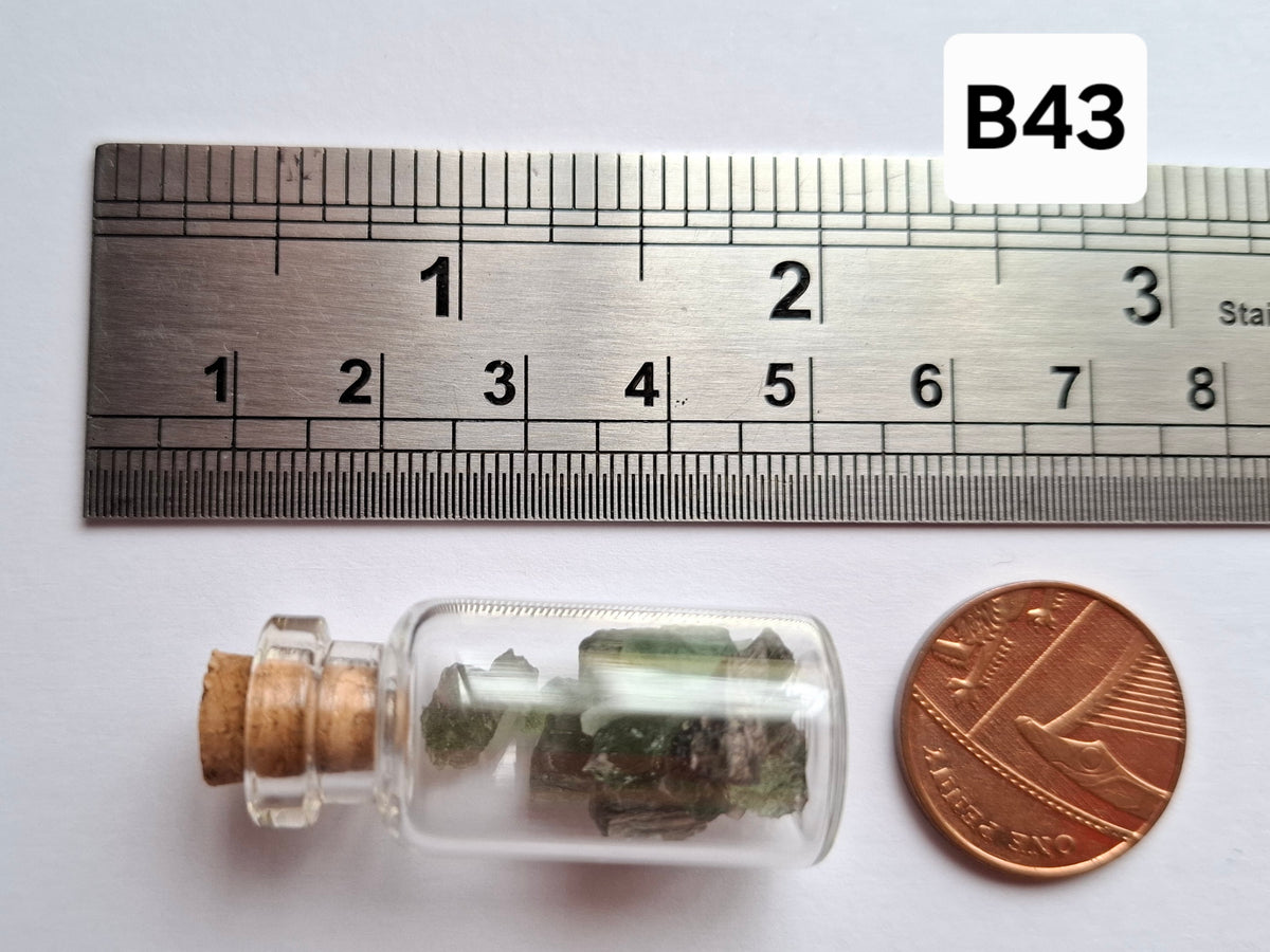 Moldavite Chips (2.00g) in 3ml Bottle, Tektite (Ref: B43)