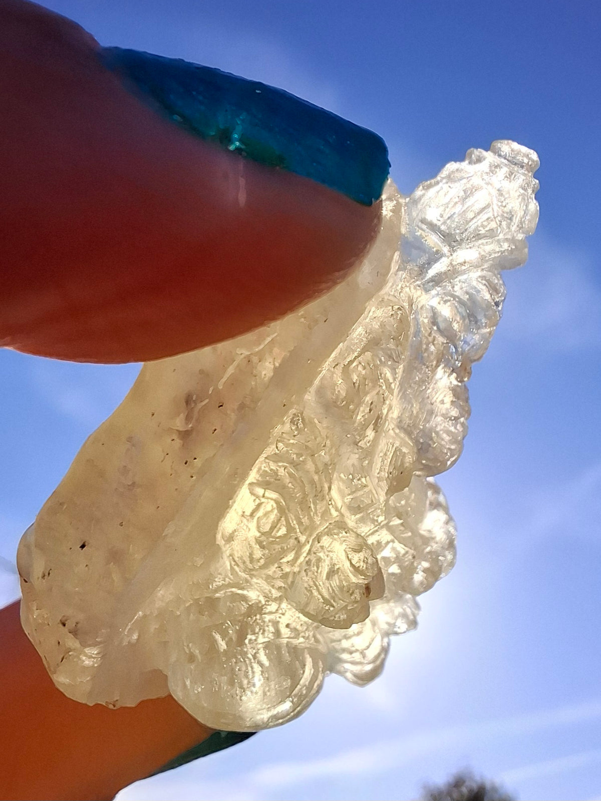 Libyan Desert Glass GANESHA carving, 20.76g, Tektite (Ref: Ganesha4)