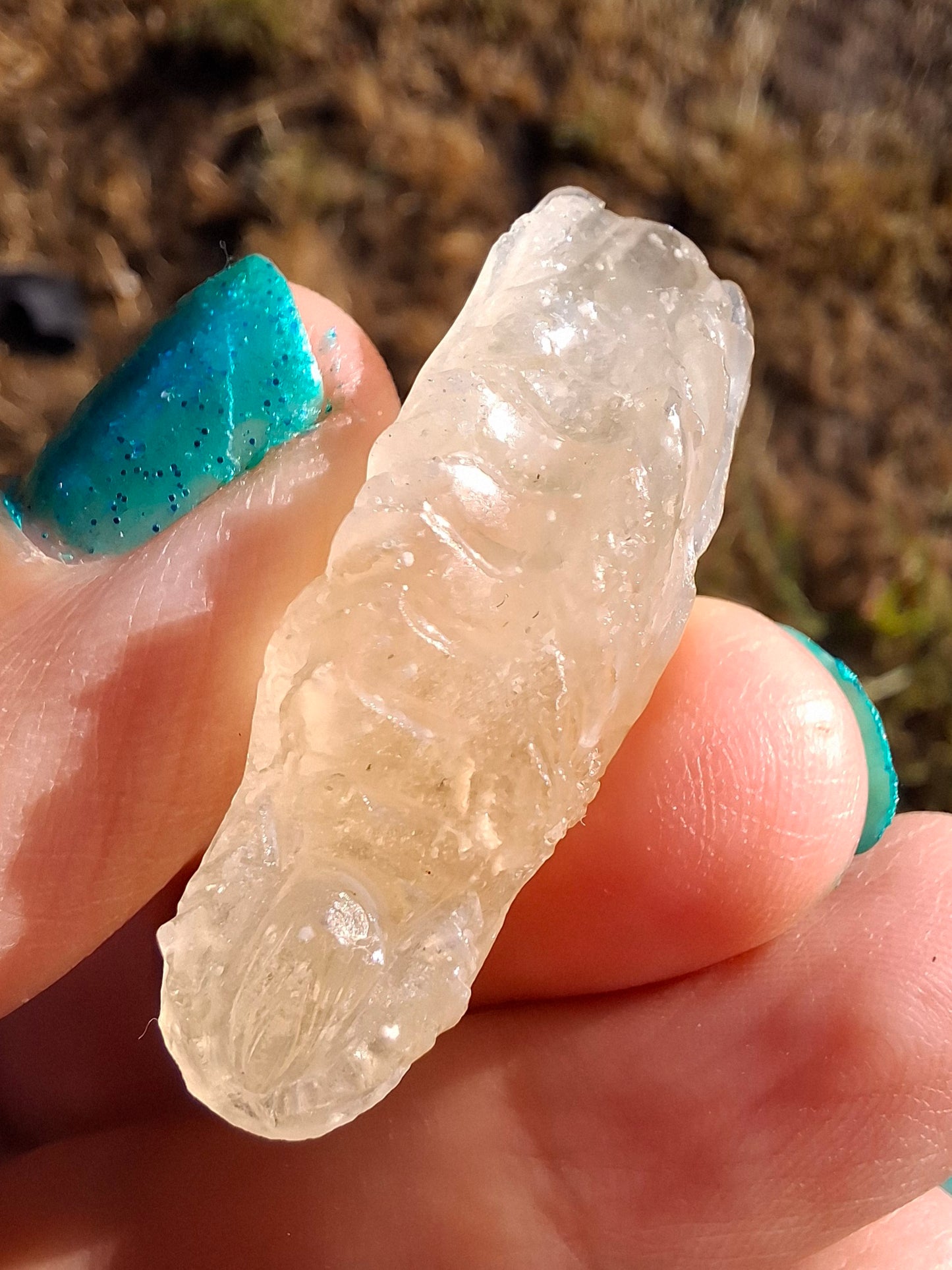 Libyan Desert Glass DRAGON HEAD carving, 9.66g, Tektite (Ref: Dragon 3)