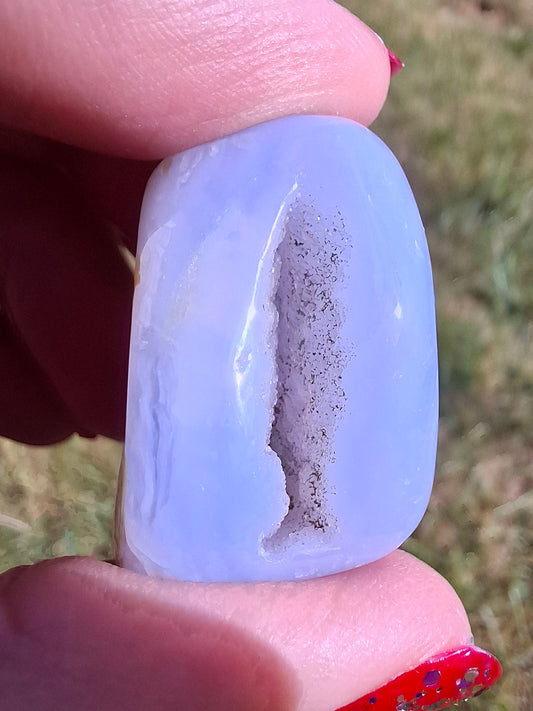 Blue Lace Agate, Tumble Stone, Crystal (Ref: T138)