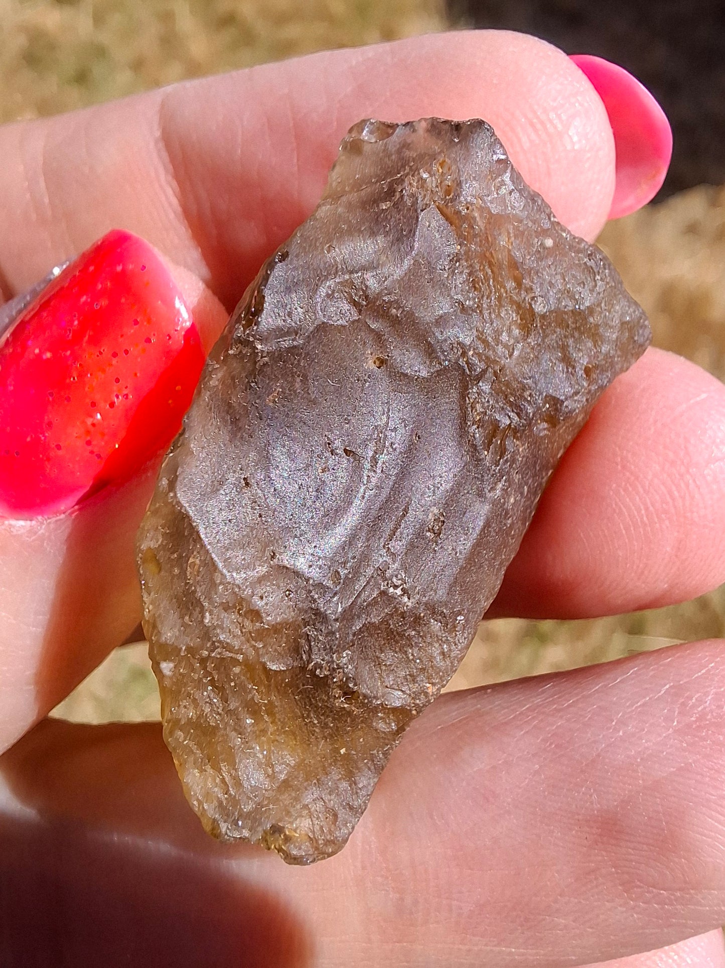 Libyan Desert Glass (darker) Piece, 11.69g, Tektite (Ref: L1366)