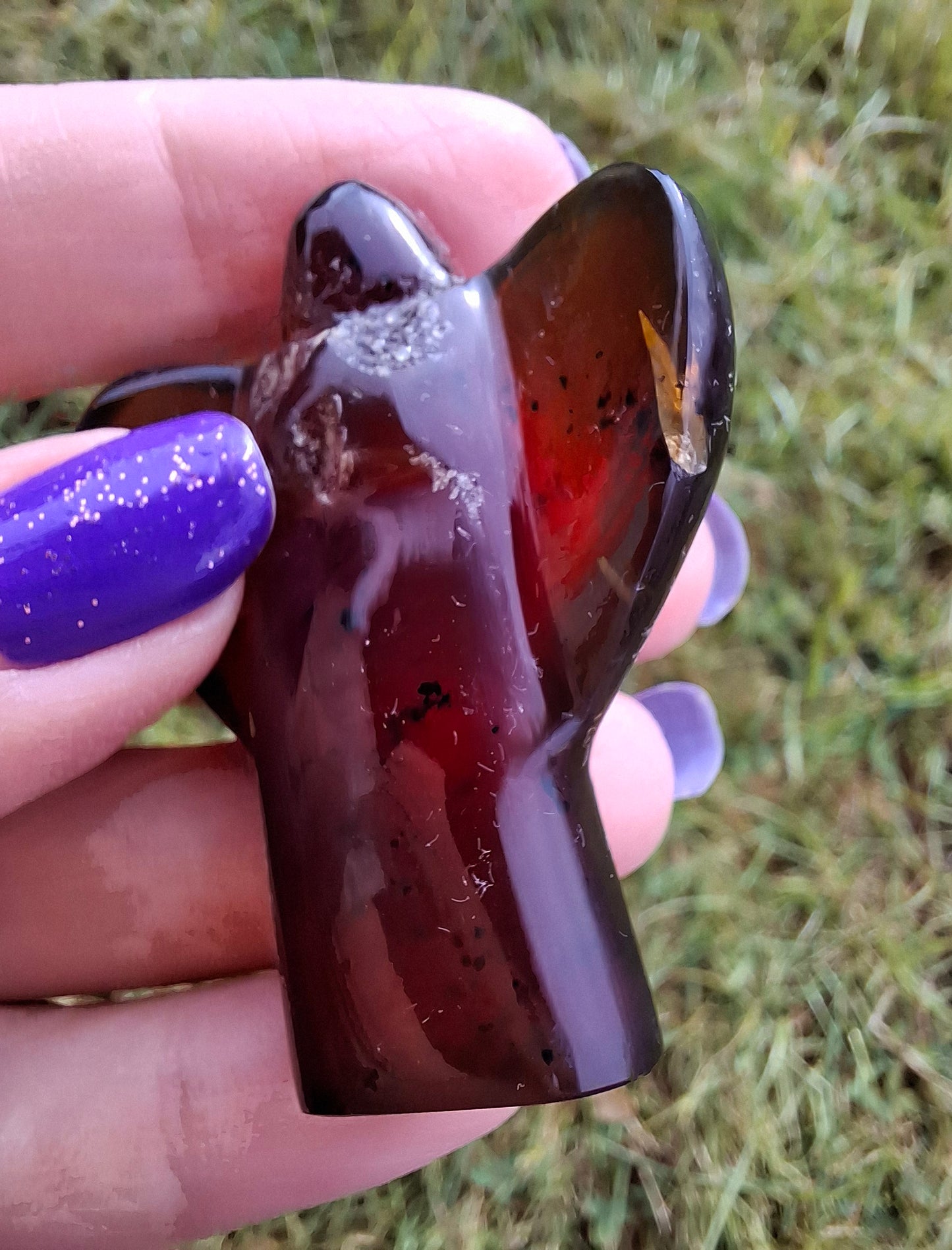 Red Amber Angel, 13.66g, Carving, Fossil (Ref: AA10)