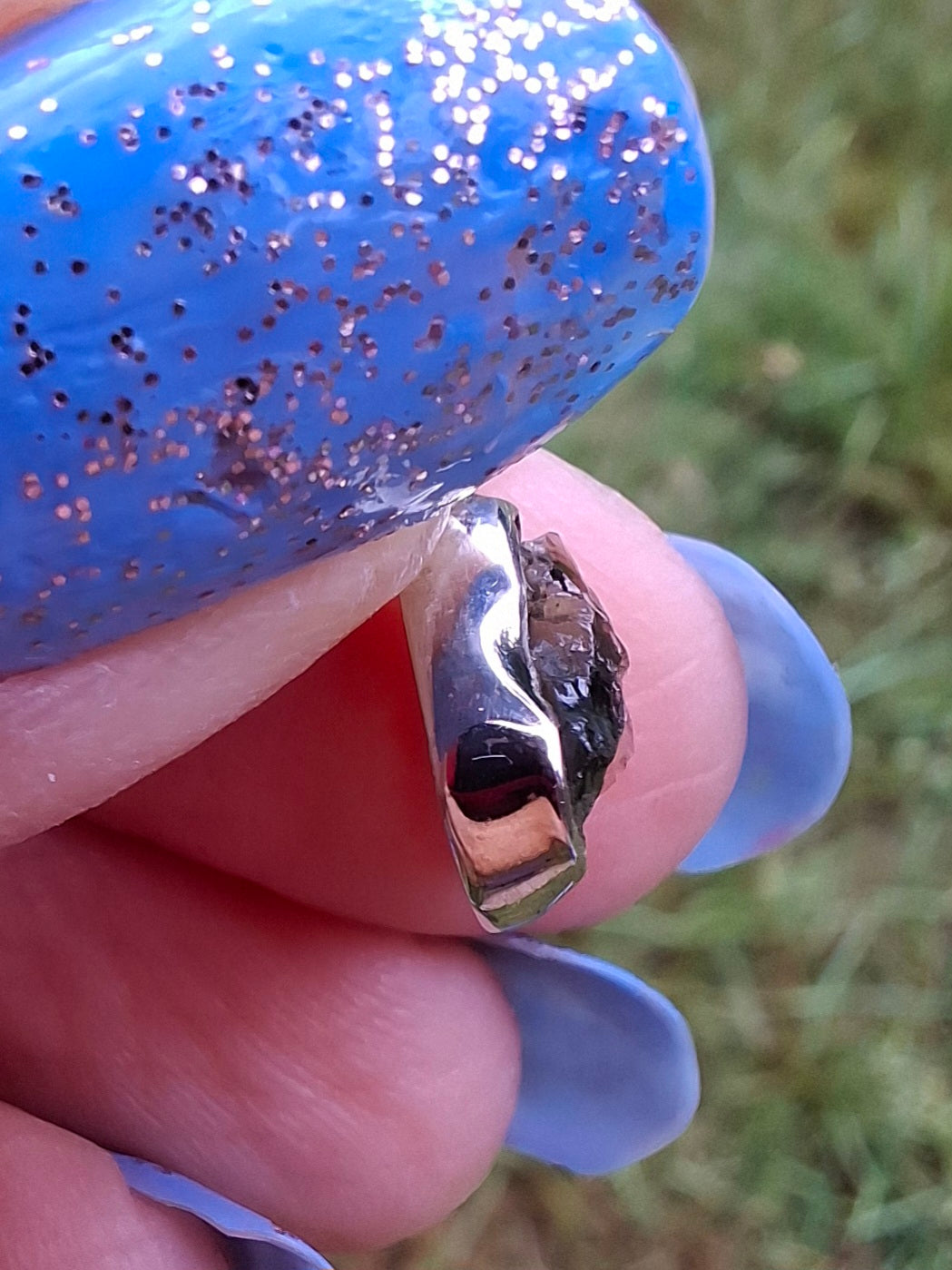 Moldavite Pendant, 925 Silver, Tektite (Ref: P68)