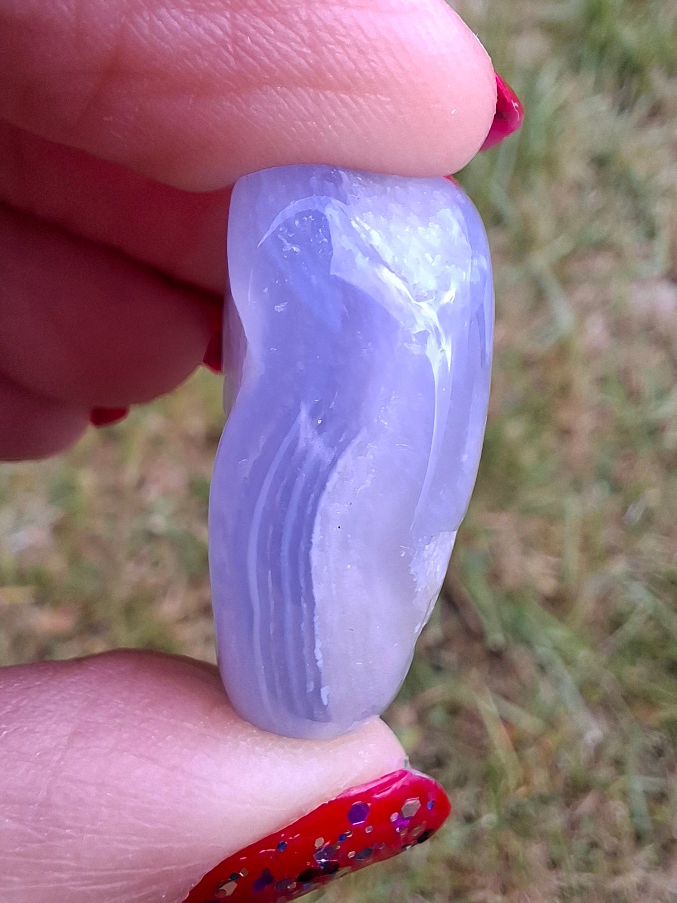Blue Lace Agate, Tumble Stone, Crystal (Ref: T137)