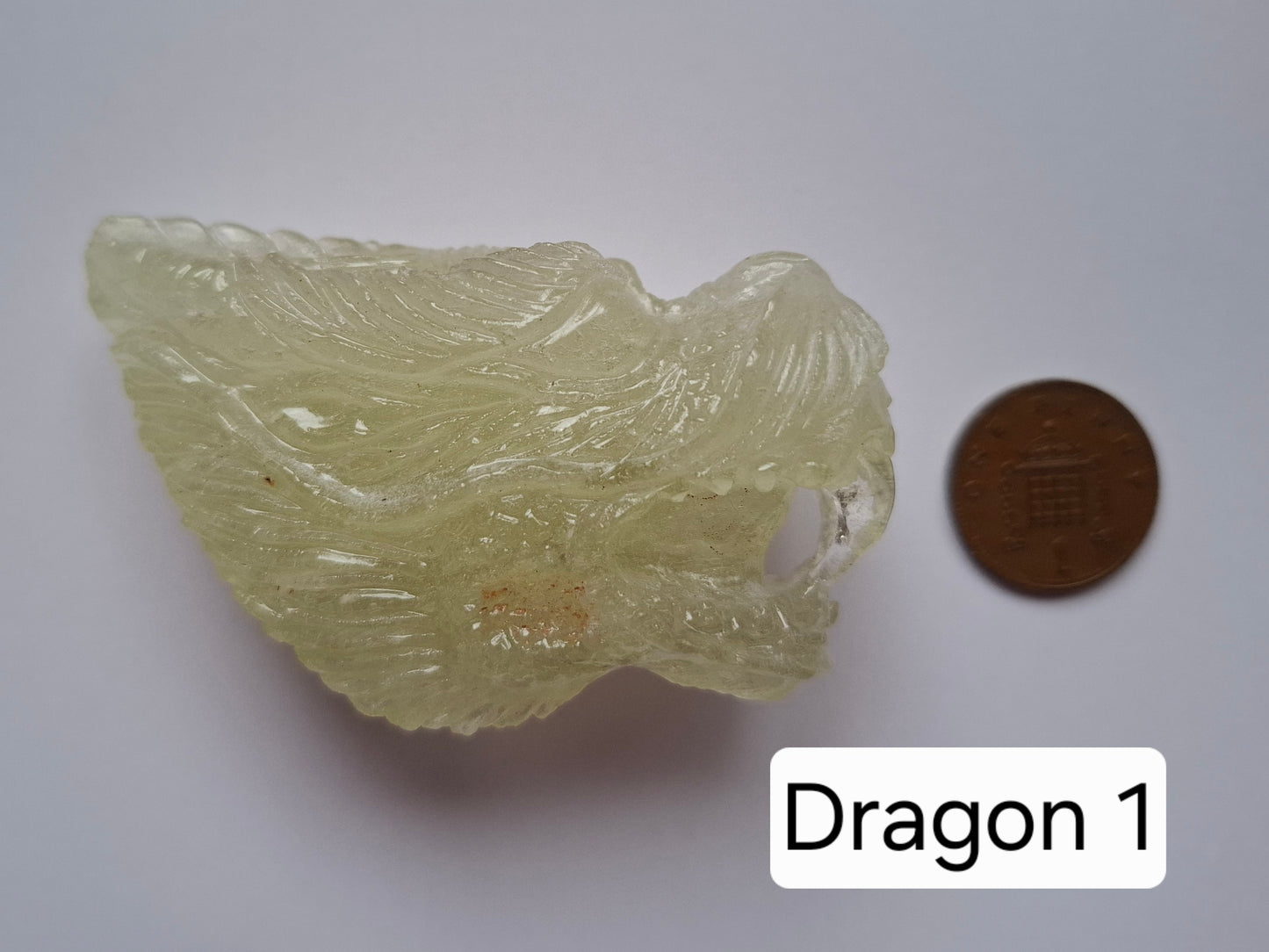 Libyan Desert Glass DRAGON HEAD Carving, 75.84g, Tektite (Ref: Dragon1)