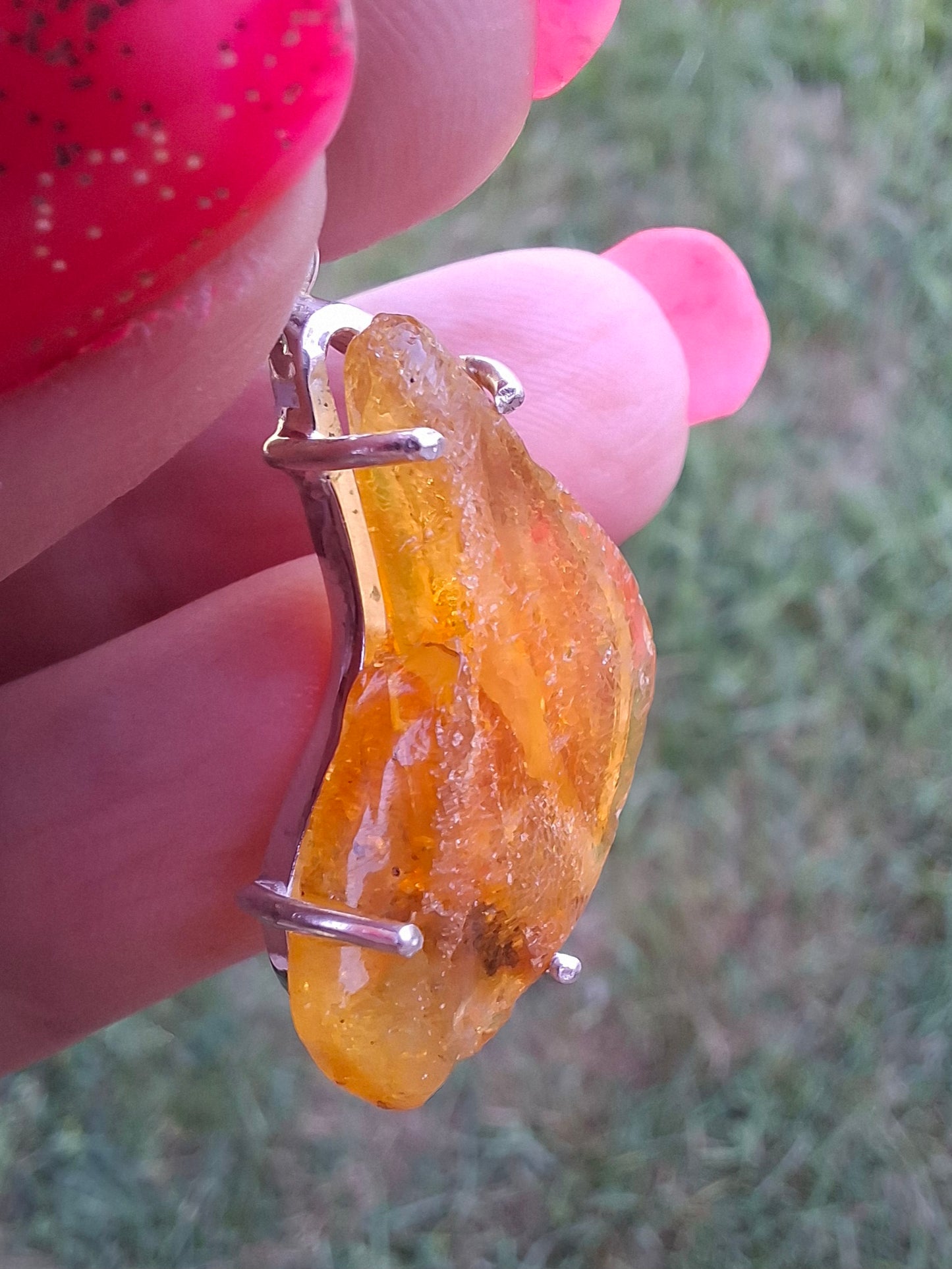 Baltic Amber Pendant, 925 Silver, Fossil (Ref: Ap1)