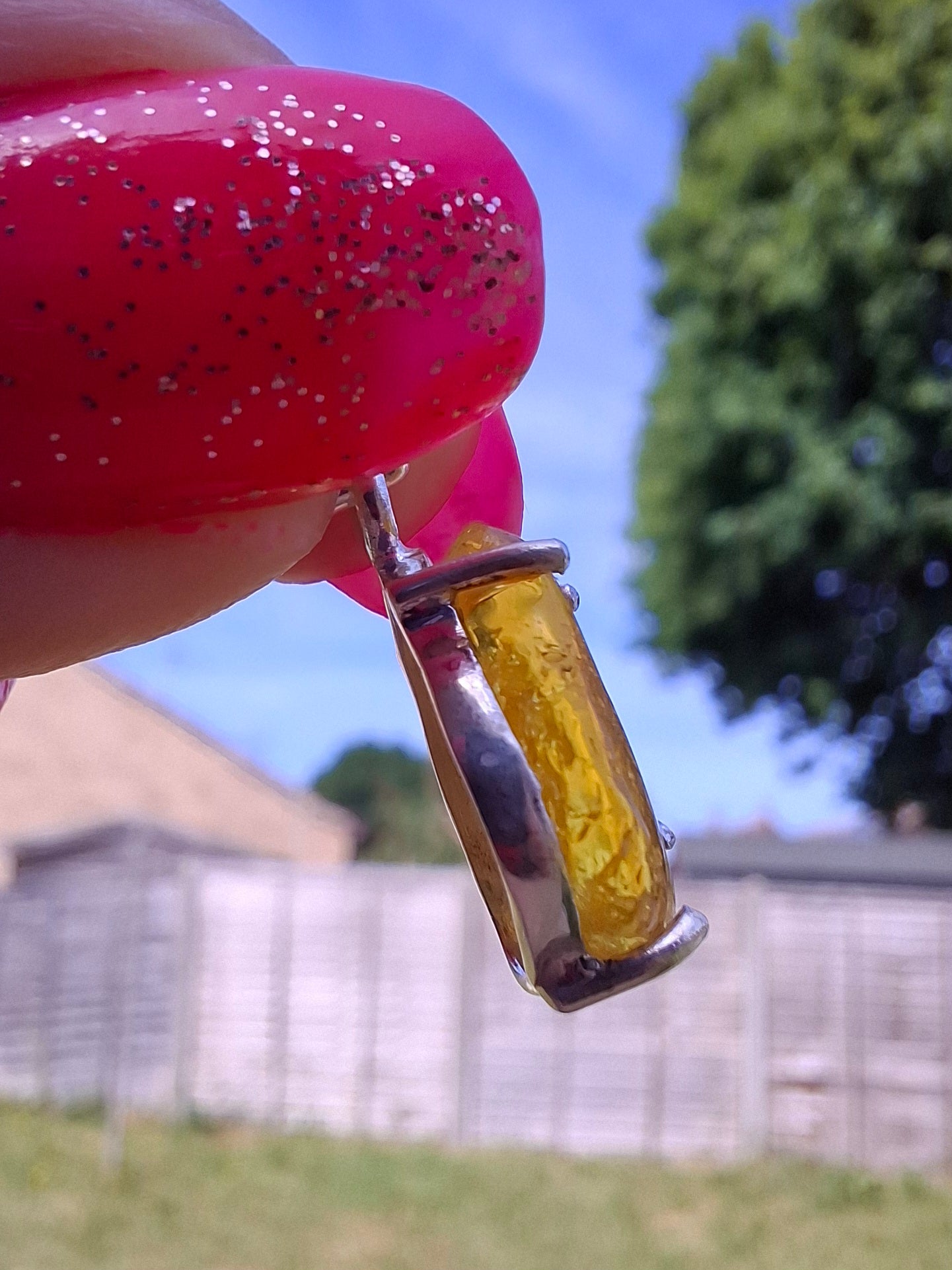 Baltic Amber Pendant, 925 Silver, Fossil (Ref: AP22)