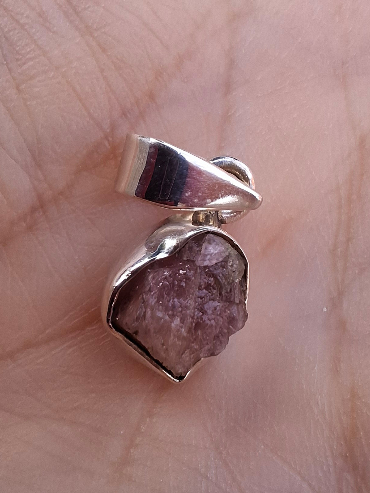 Pink Tourmaline Pendant, 925 Silver, Crystal (Ref: PT72)