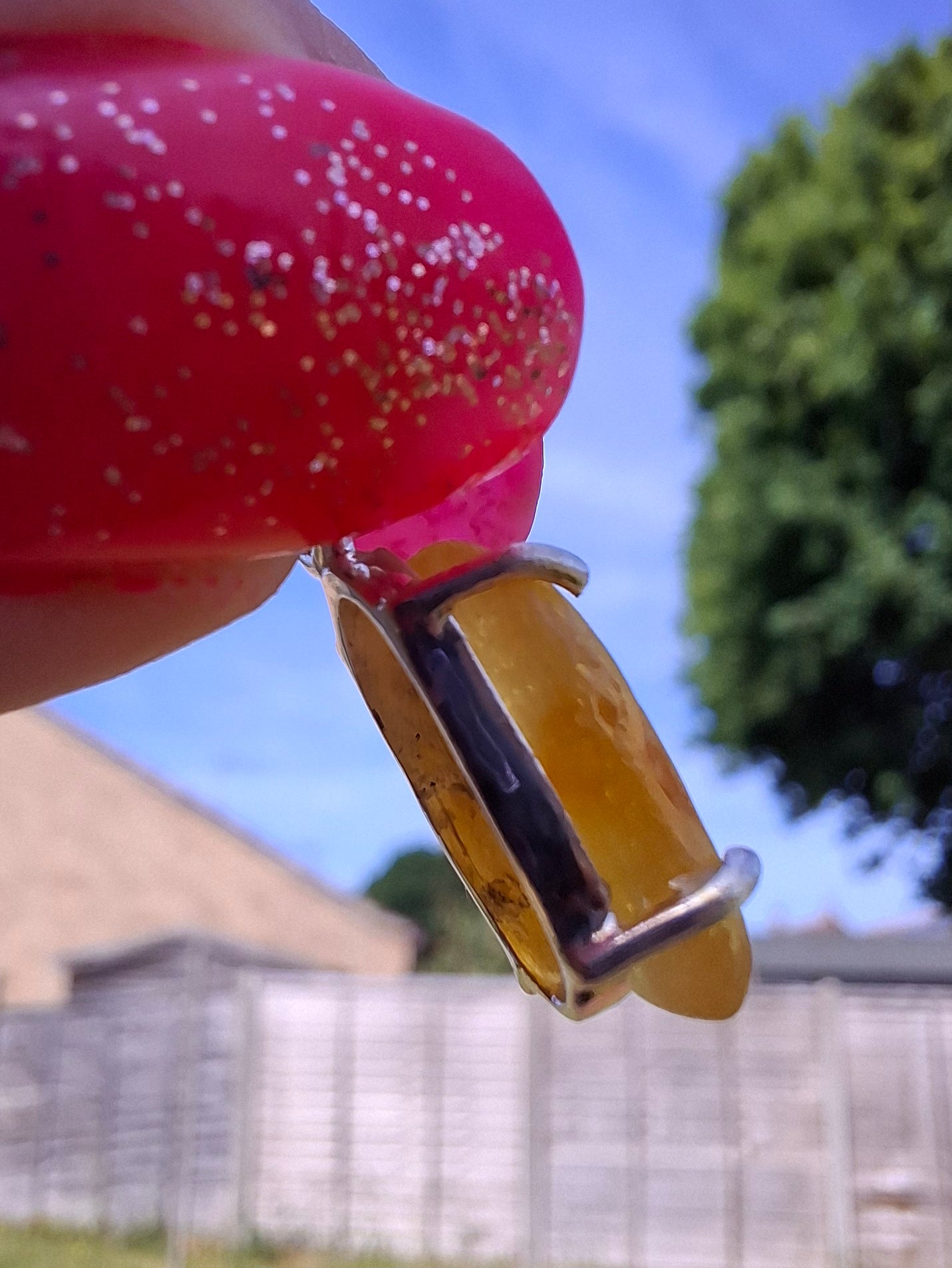 Baltic Amber Pendant, 925 Silver, Fossil (Ref: AP23)