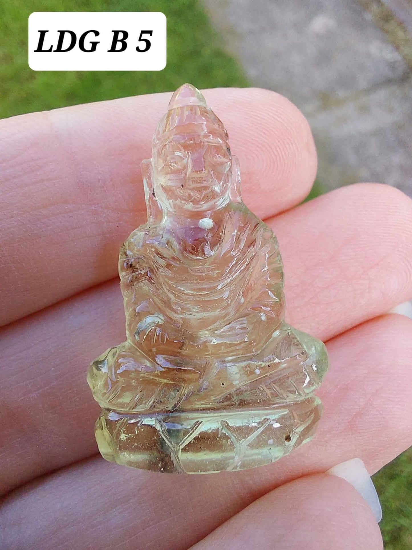 Libyan Desert Glass BUDDHA Carving, 4.61g, Tektite (Ref: LDG B5)