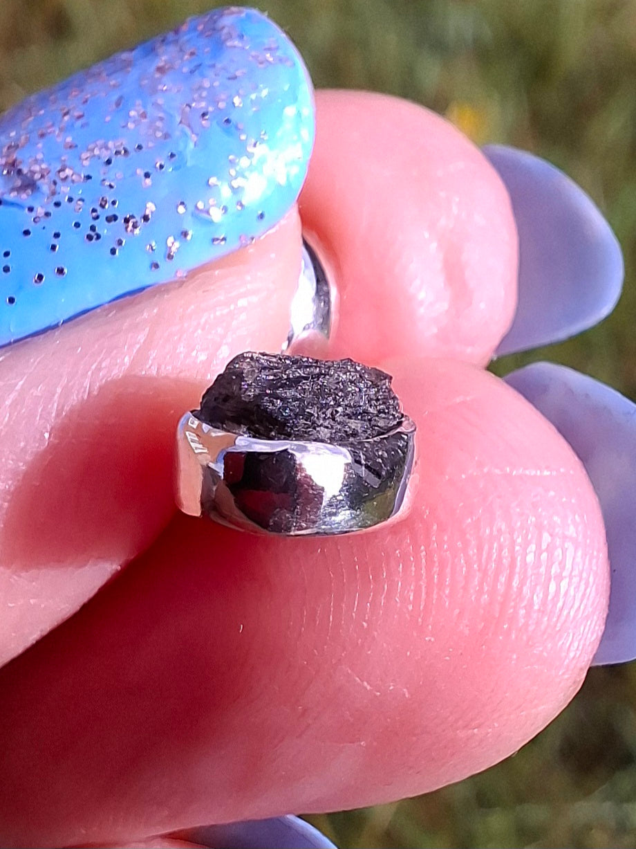 Moldavite Pendant, 925 Silver, Tektite (Ref: P35)
