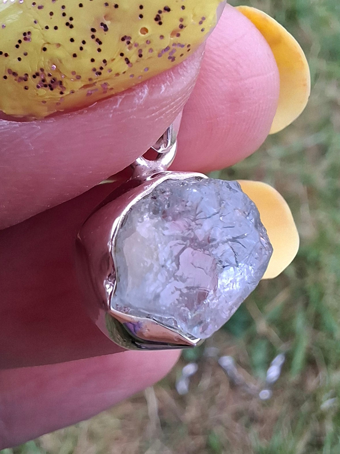 Aquamarine Pendant, 925 Silver, Crystal (Ref: AQ18)