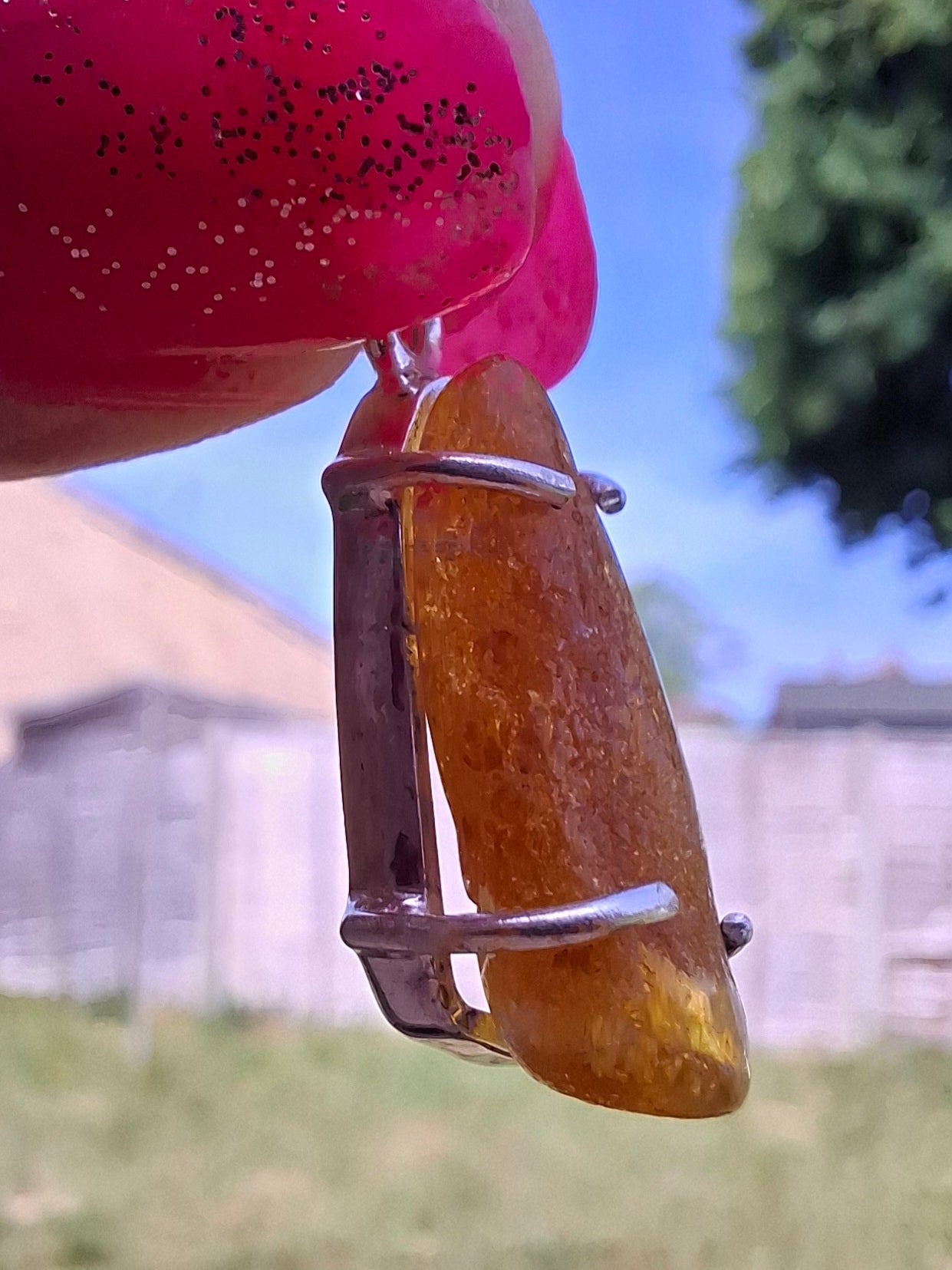 Baltic Amber Pendant, 925 Silver, Fossil (Ref: AP11)
