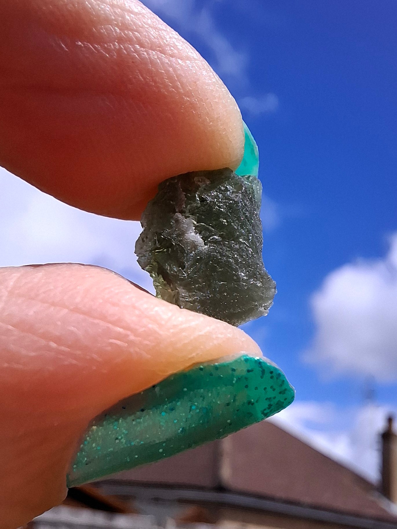 Moldavite Piece, 0.92g, Tektite (Ref: 1418)