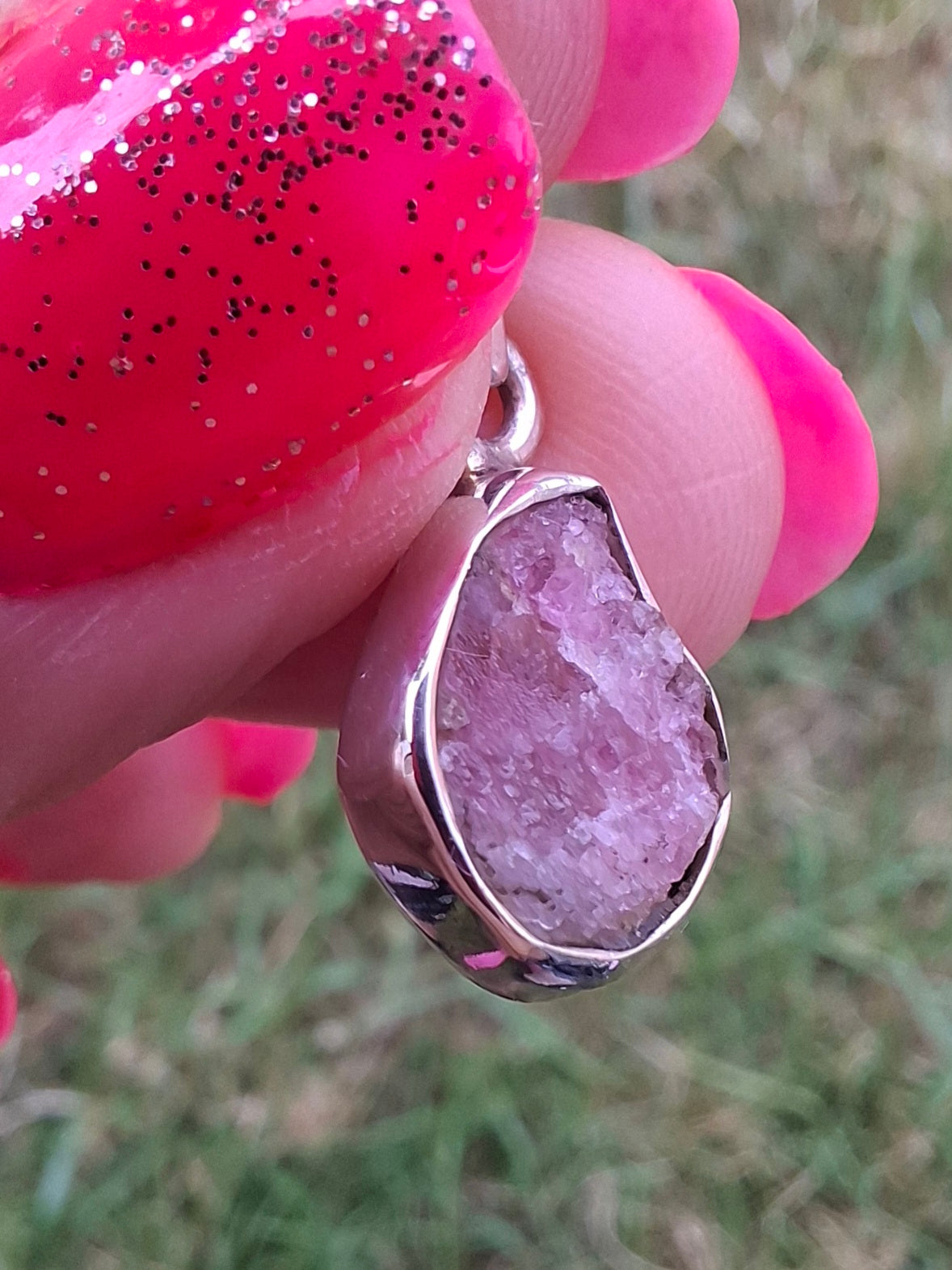Pink Tourmaline Pendant, 925 Silver, Crystal (Ref: PT30)