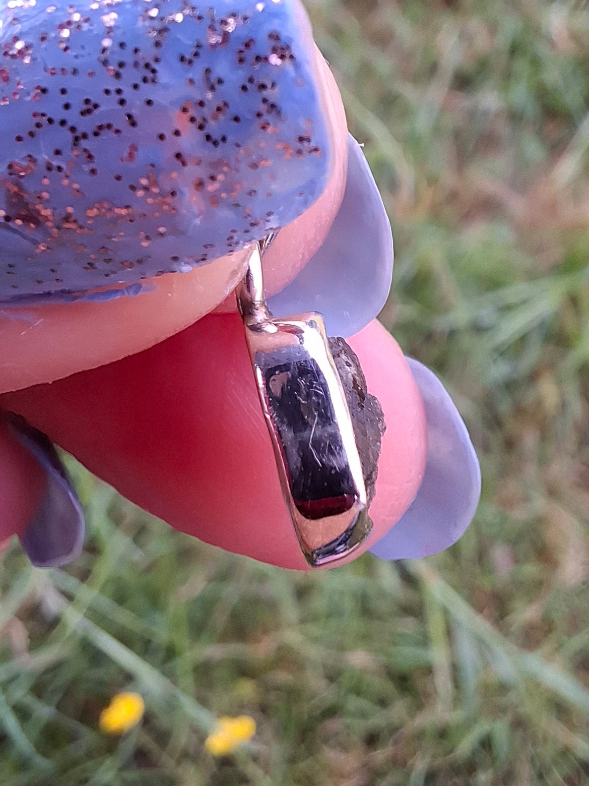 Moldavite Pendant, 925 Silver, Tektite (Ref: P40)