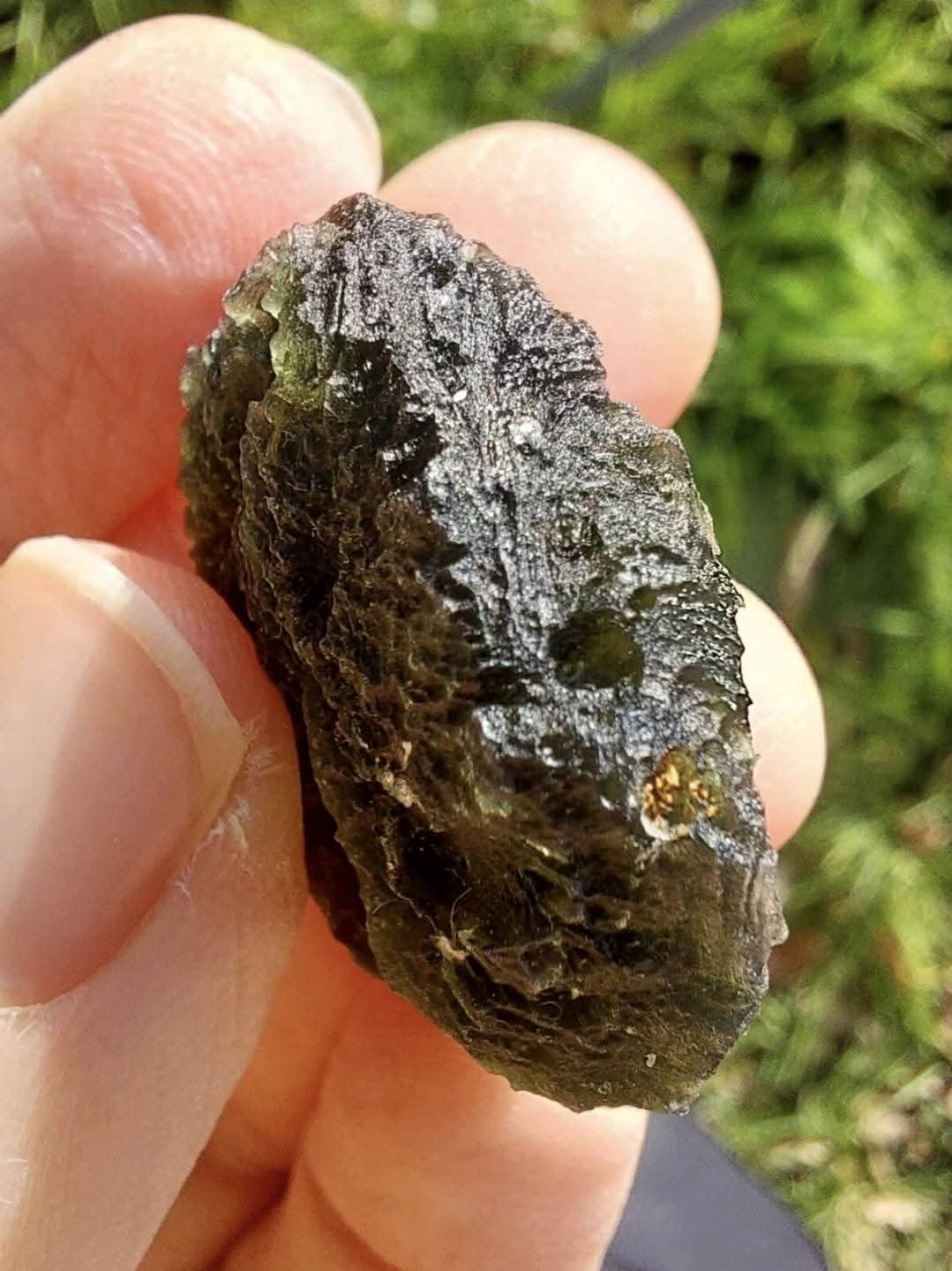 Moldavite Piece, CHLUM, 12.82g, Tektite (Ref: 1046)