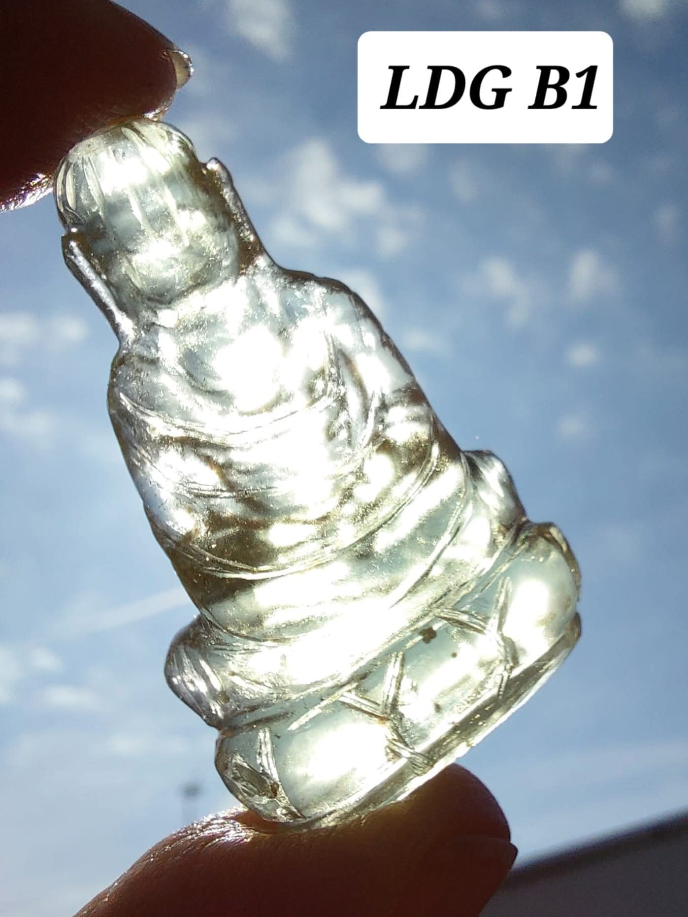 Libyan Desert Glass BUDDHA carving, 7.26g, Tektite (Ref: LDG B1)