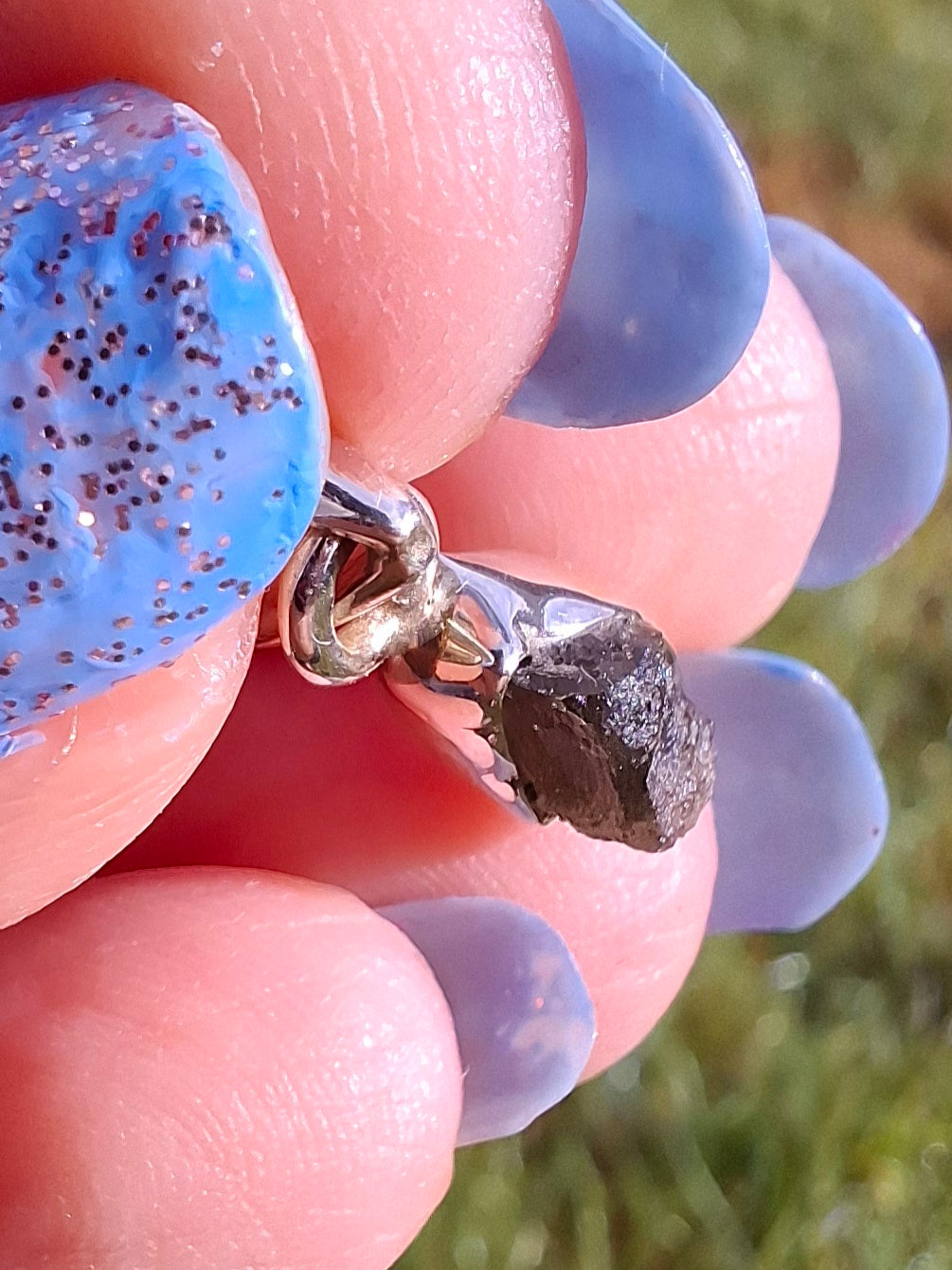 Moldavite Pendant, 925 Silver, Tektite (Ref:P41)