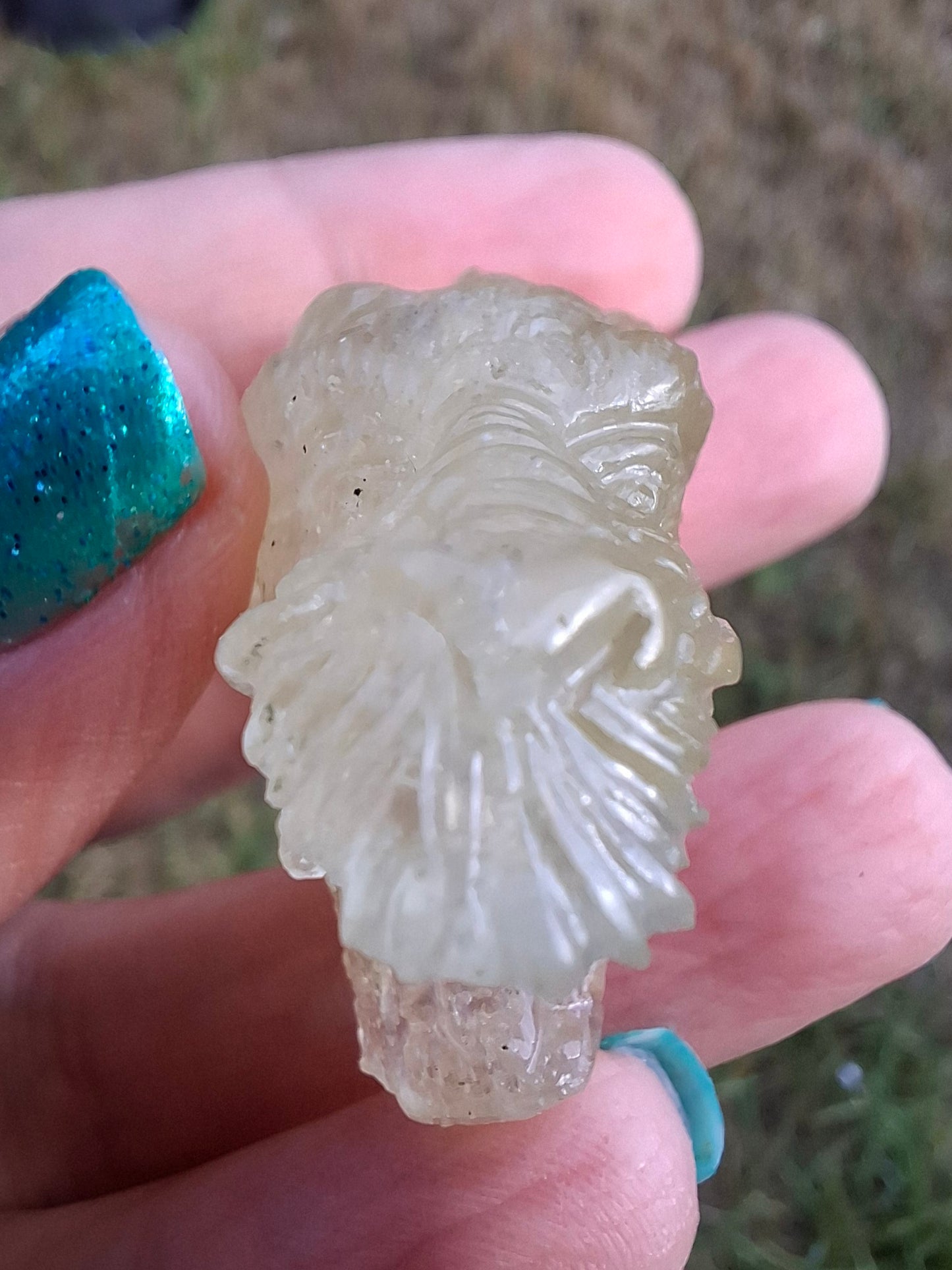 Libyan Desert Glass DRAGON HEAD carving, 22.42g, Tektite (Ref: Dragon 2)