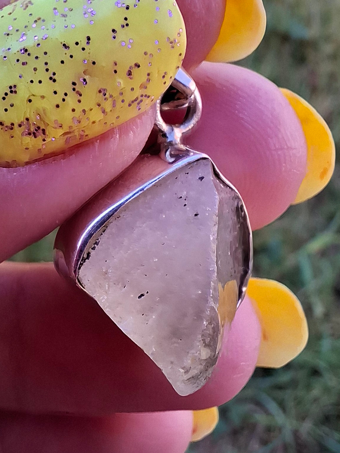 Libyan Desert Glass Pendant, 925 Silver, Tektite (Ref: LP104)