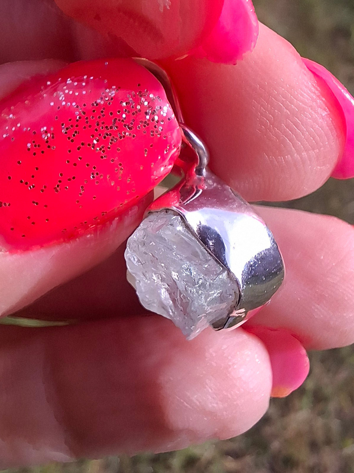Aquamarine Pendant, 925 Silver, Crystal (Ref: AQ18)