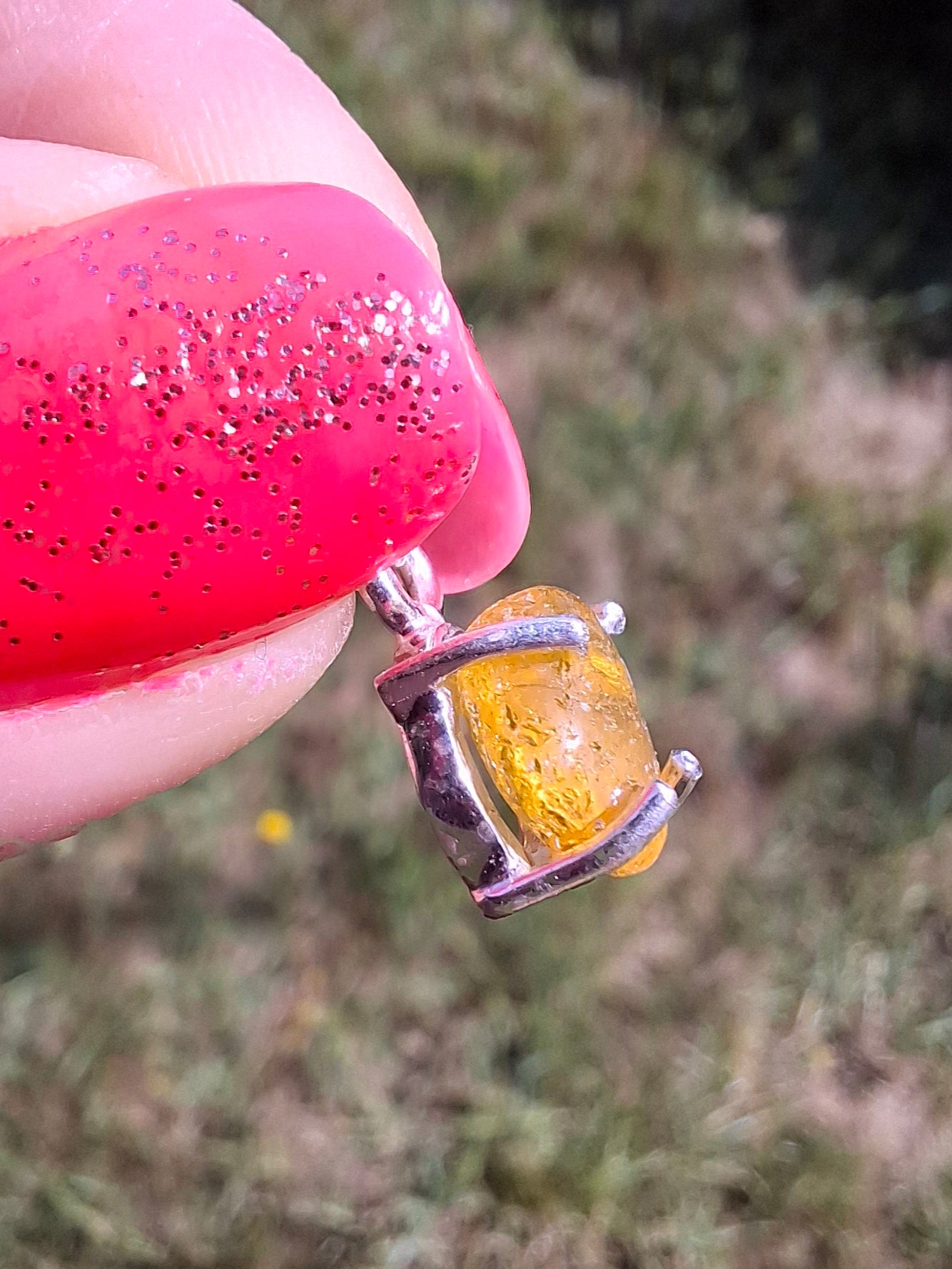 Baltic Amber Pendant, 925 Silver, Fossil (Ref: Ap15)