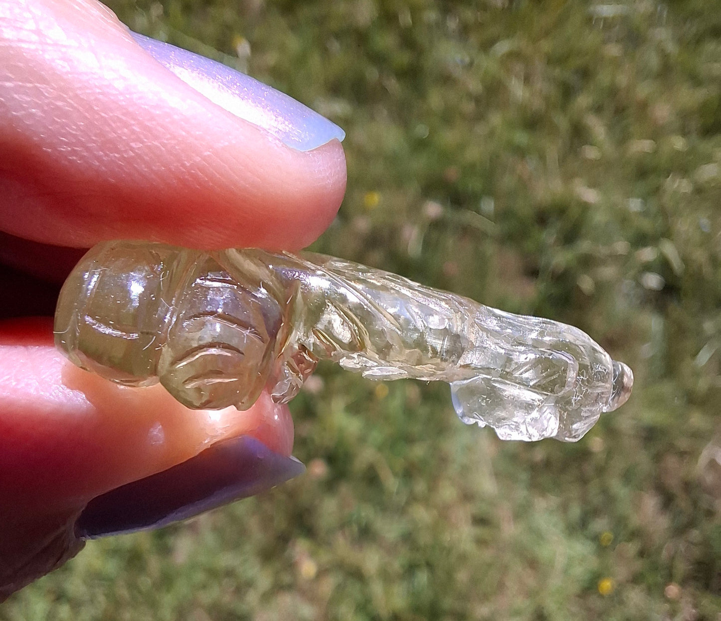 Libyan desert glass BUDDHA Carving, 4.81g, Tektite (LDG B4)