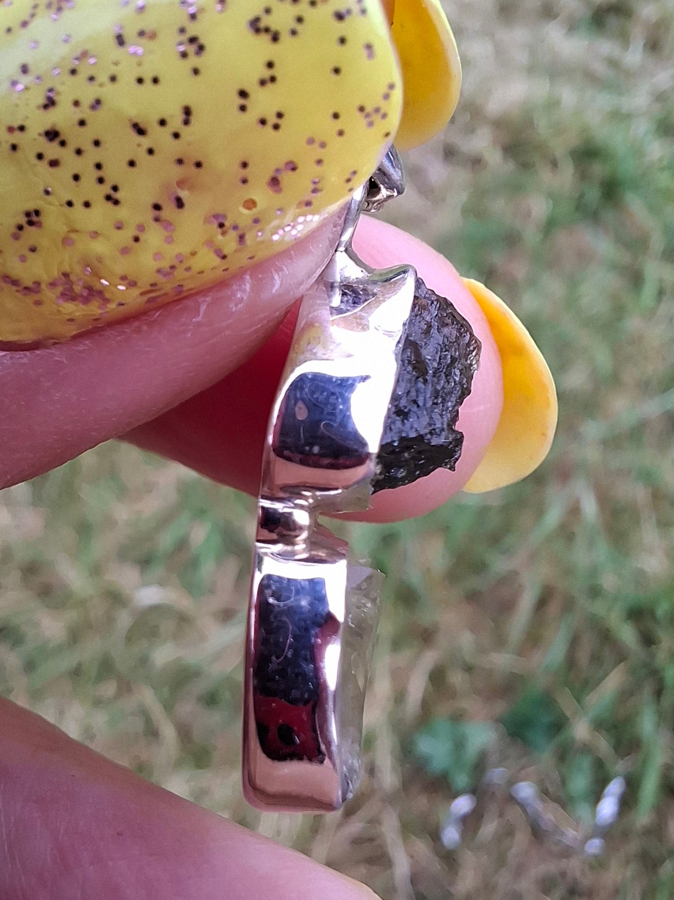 Moldavite & Libyan Desert Glass Pendant, 925 Silver, Tektite (Ref: MLP8)