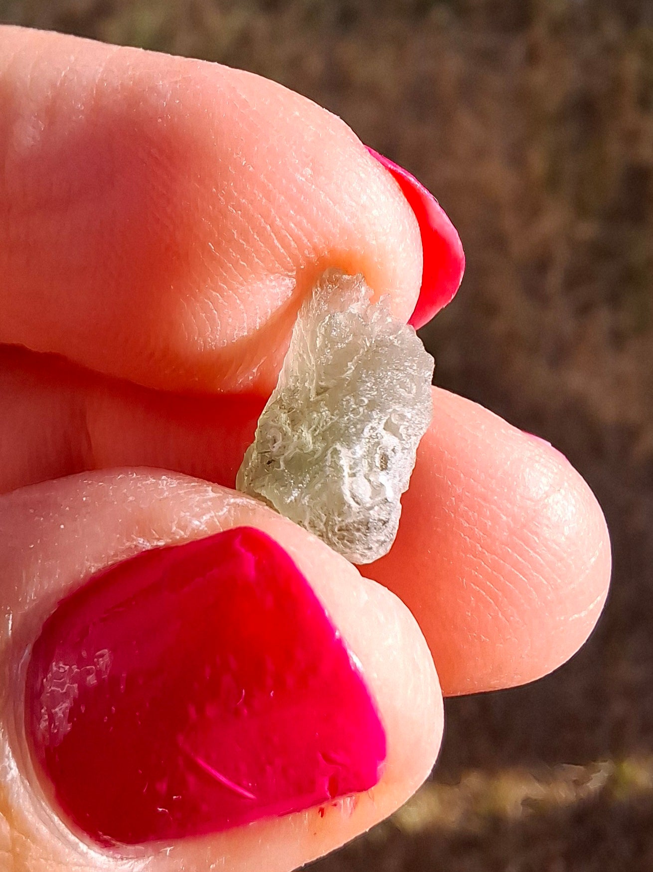 Moldavite Piece, SNOWFLAKE, FROSTED, BRUSNA, 0.50g, Tektite (Ref: 1498)