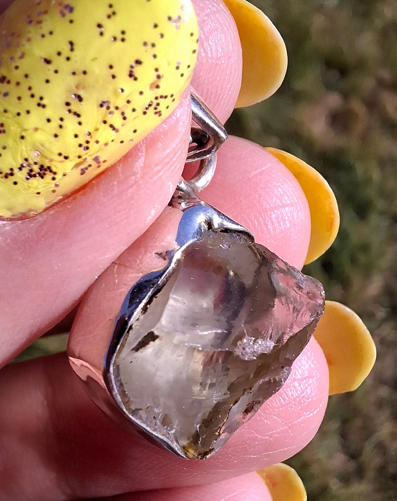 Libyan Desert Glass Pendant, 925 Silver, Tektite (Ref: LP113)