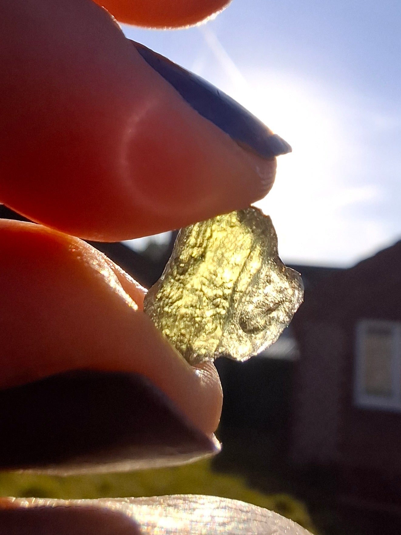 Moldavite Piece, 0.58g, Tektite (Ref: 1381)