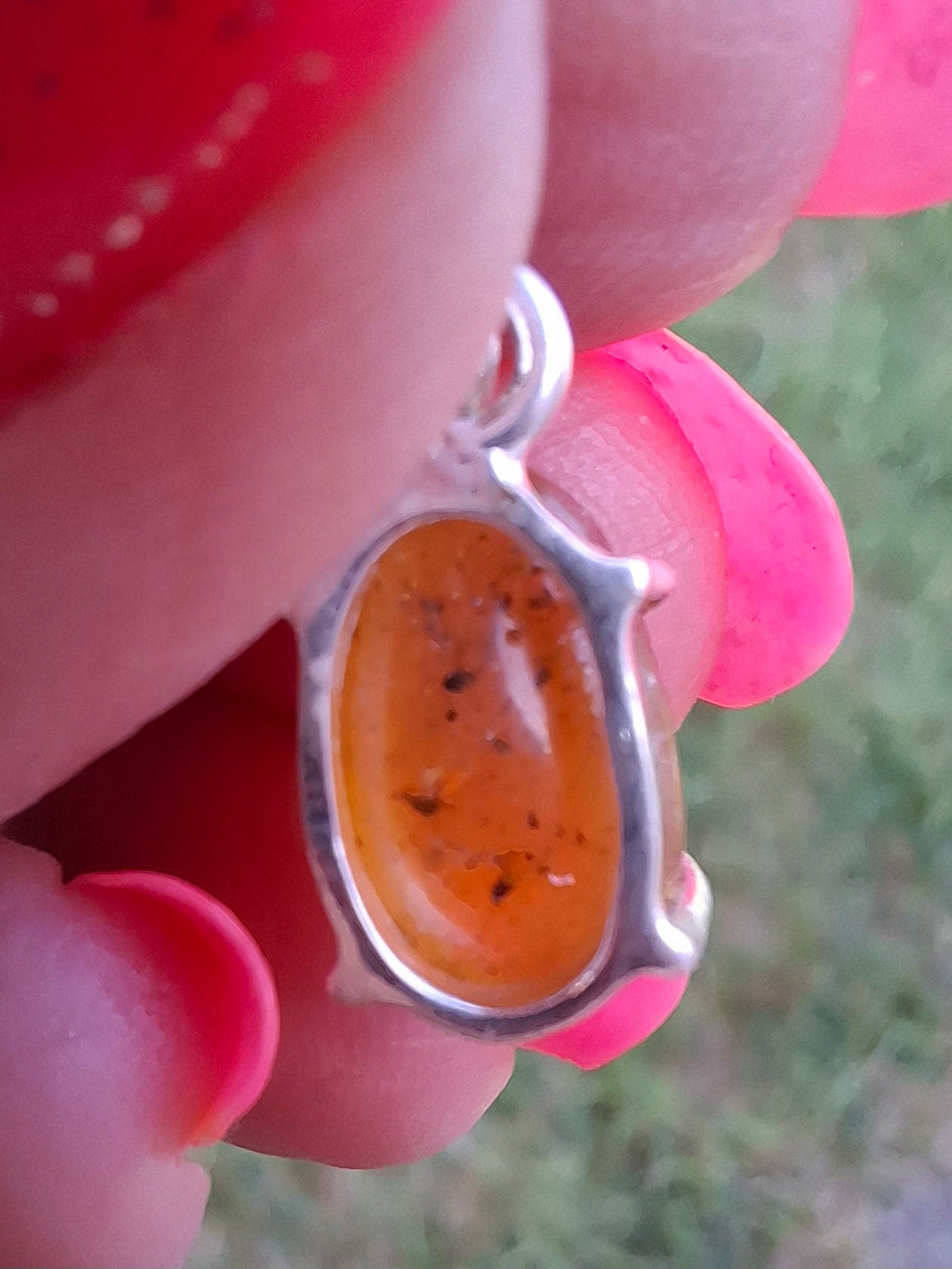Baltic Amber Pendant, 925 Silver, Fossil (Ref: AP24)