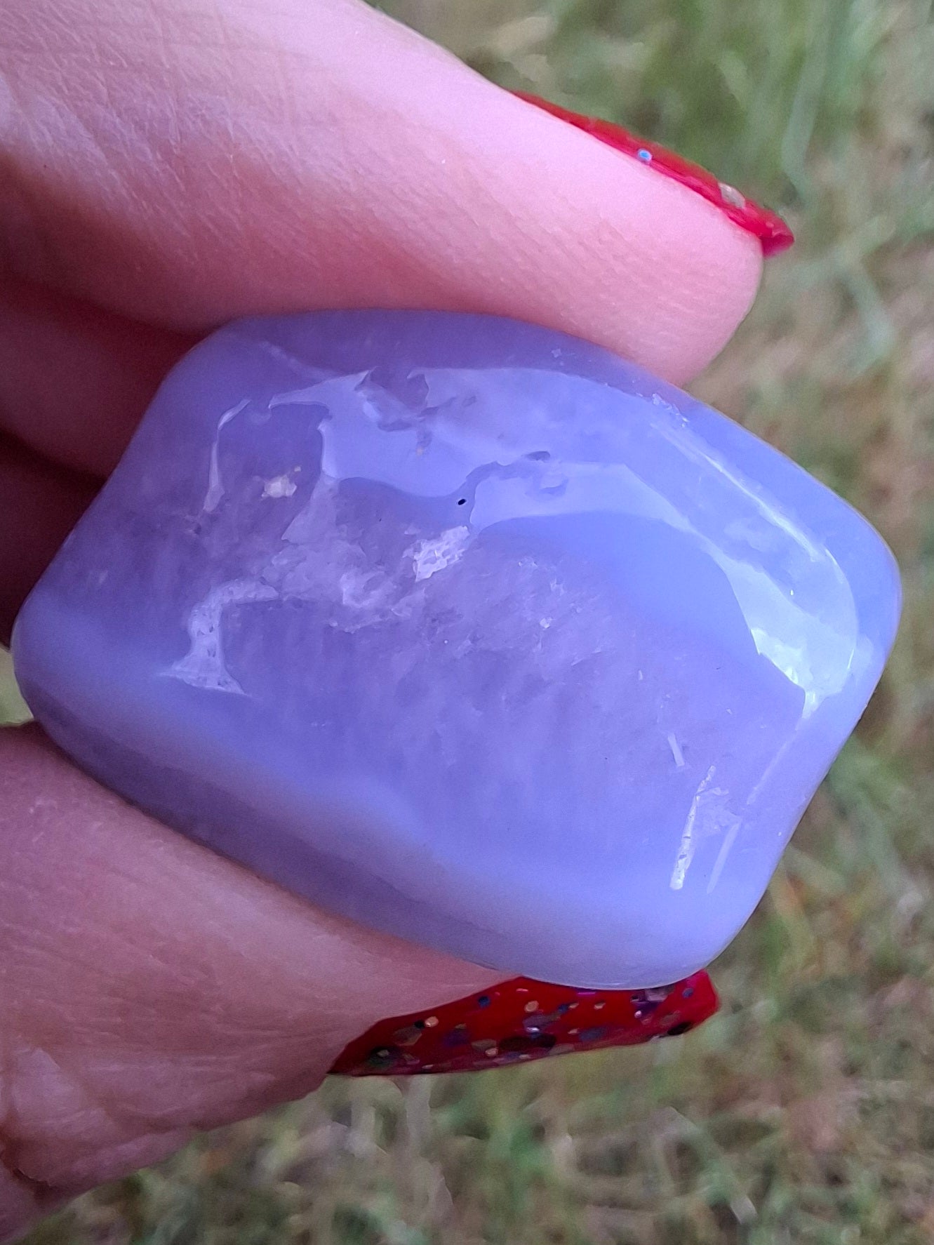Blue Lace Agate, Tumble Stone, Crystal (Ref: T145)
