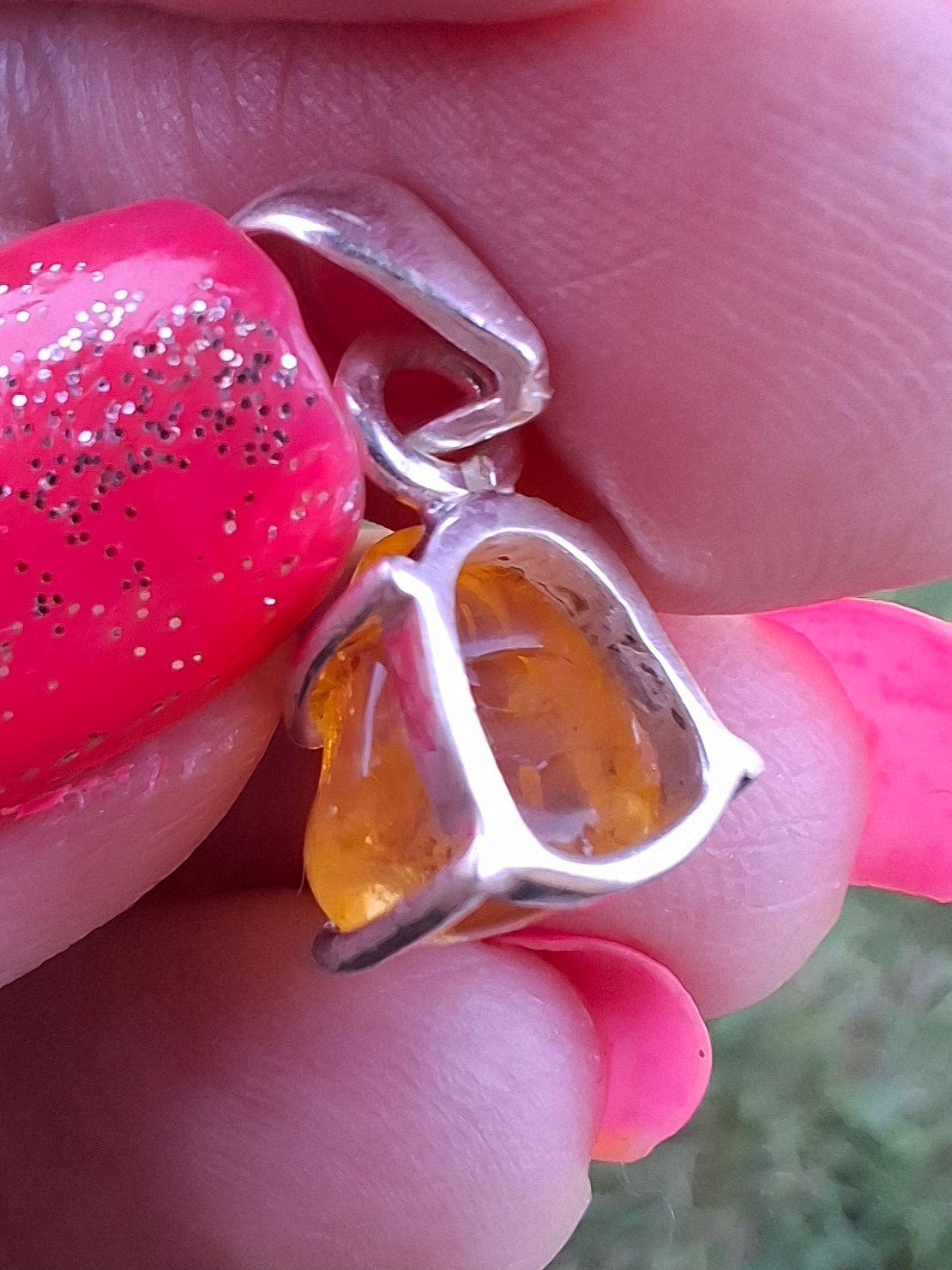 Baltic Amber Pendant, 925 Silver, Fossil (Ref: AP25)