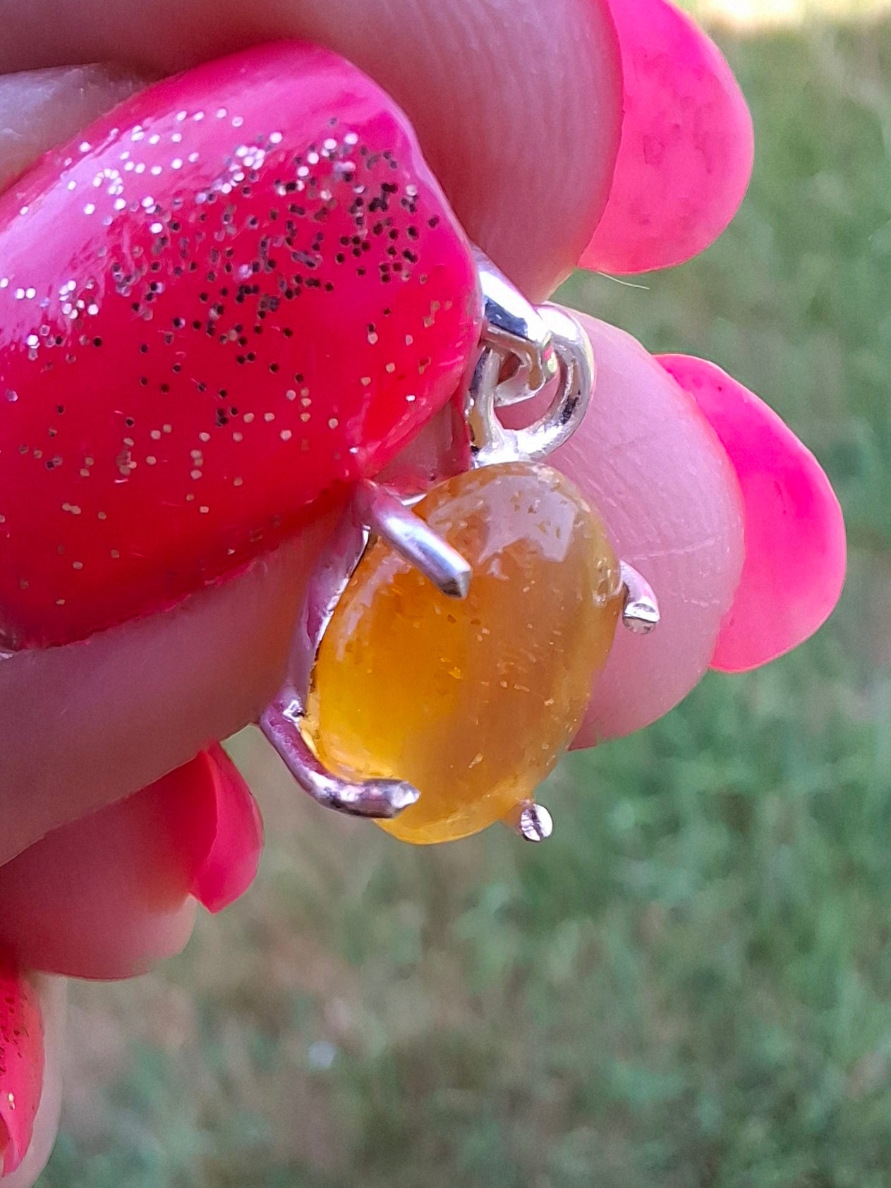 Baltic Amber Pendant, 925 Silver, Fossil (Ref: AP26)