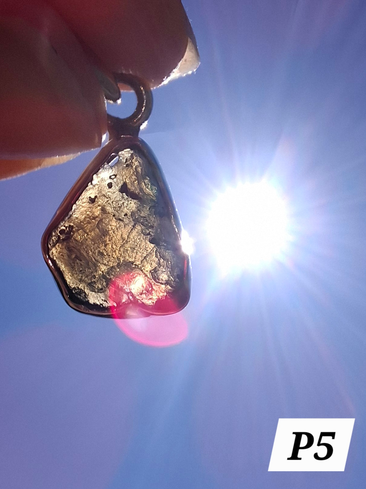 Moldavite Pendant, 925 silver, Tektite (P5)